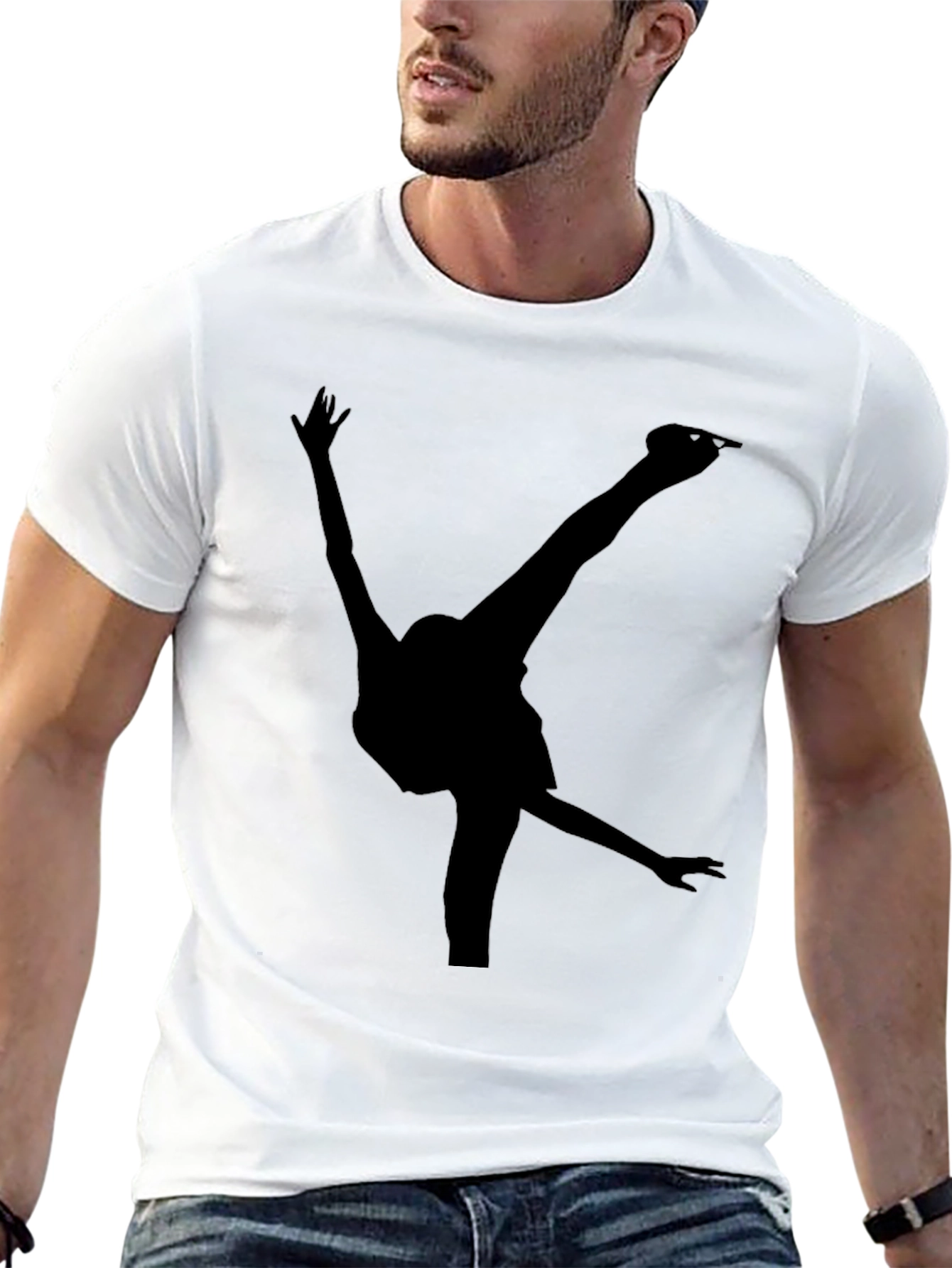 Figure Skating Silhouette Black T-Shirt