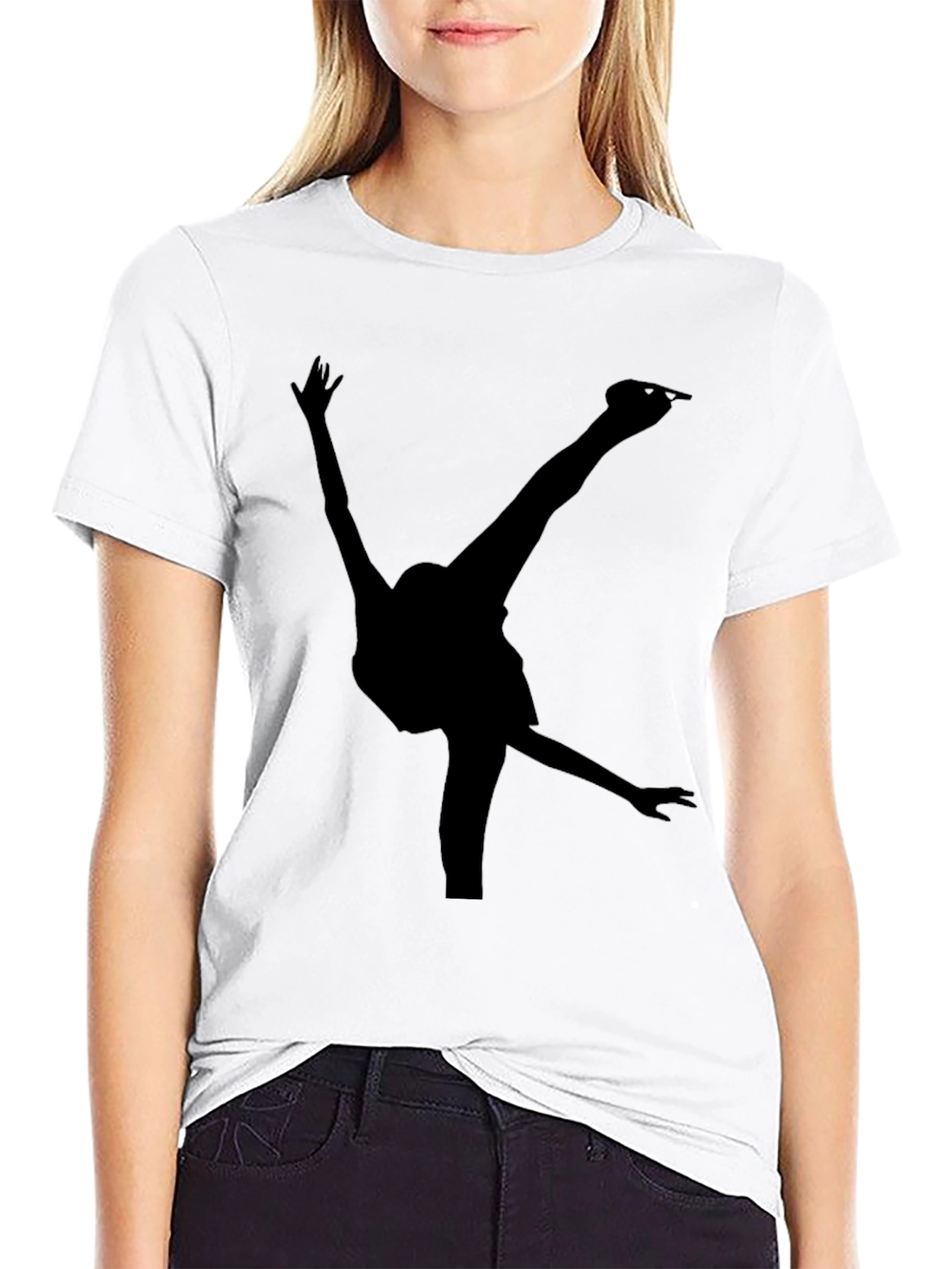 Figure Skating Silhouette Black T-Shirt