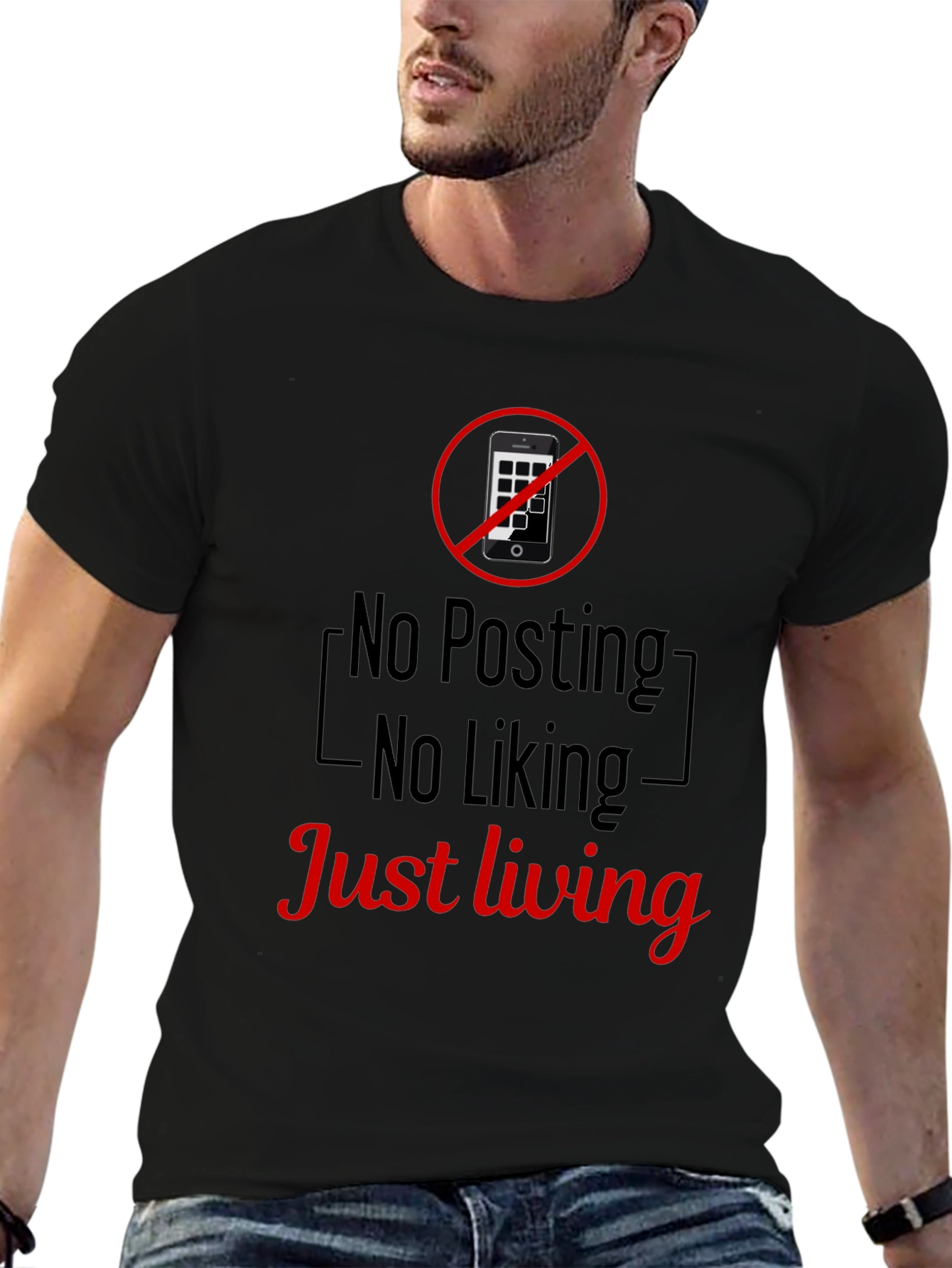 No Posting No Liking Just Living T-Shirt