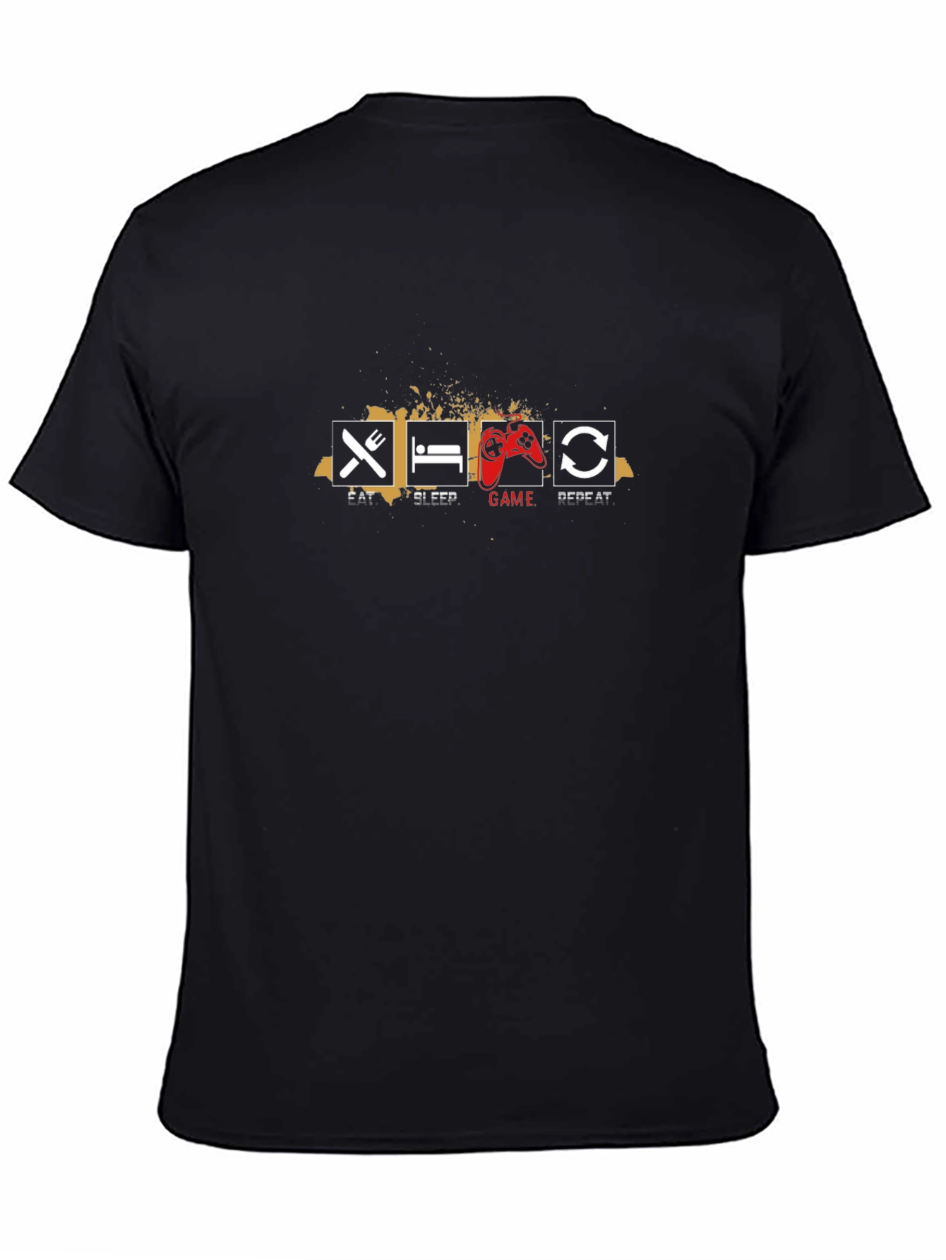 Eat Sleep Game Repeat Black T-Shirt