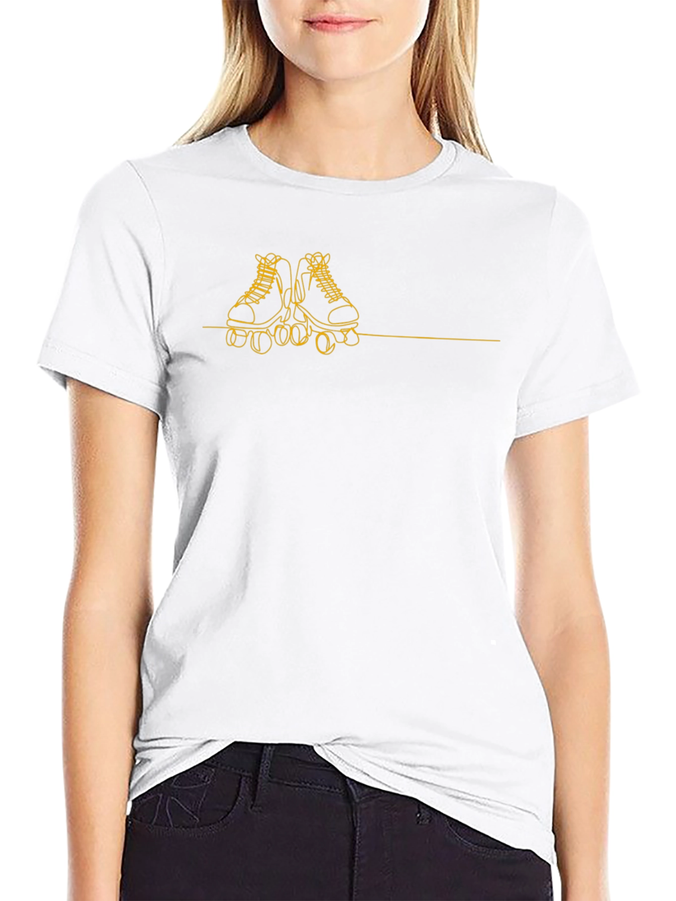 Roller Skate Graphic Tee - Black Cotton T-Shirt