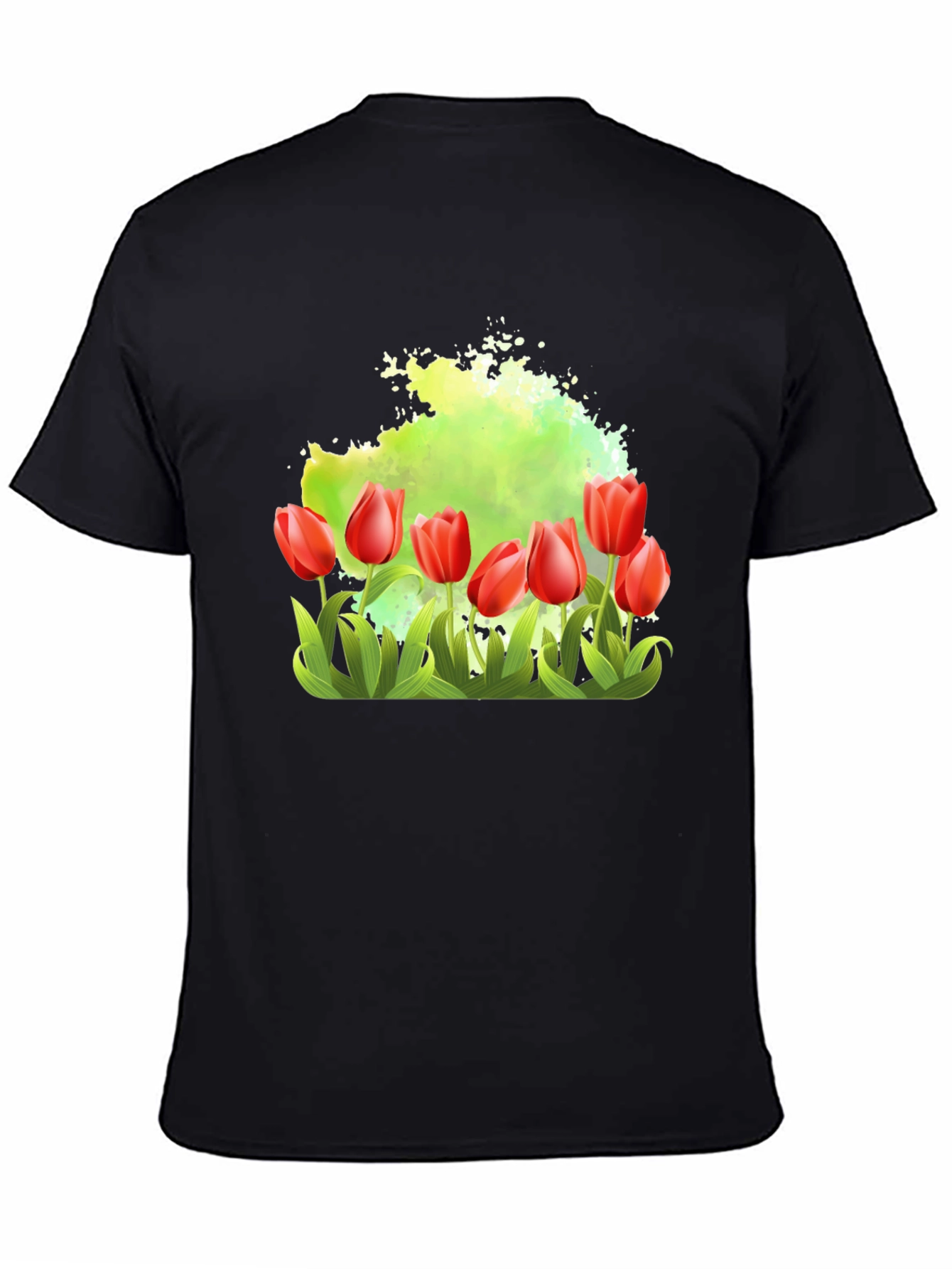 Tulip Garden Graphic Tee - Mens Black T-Shirt