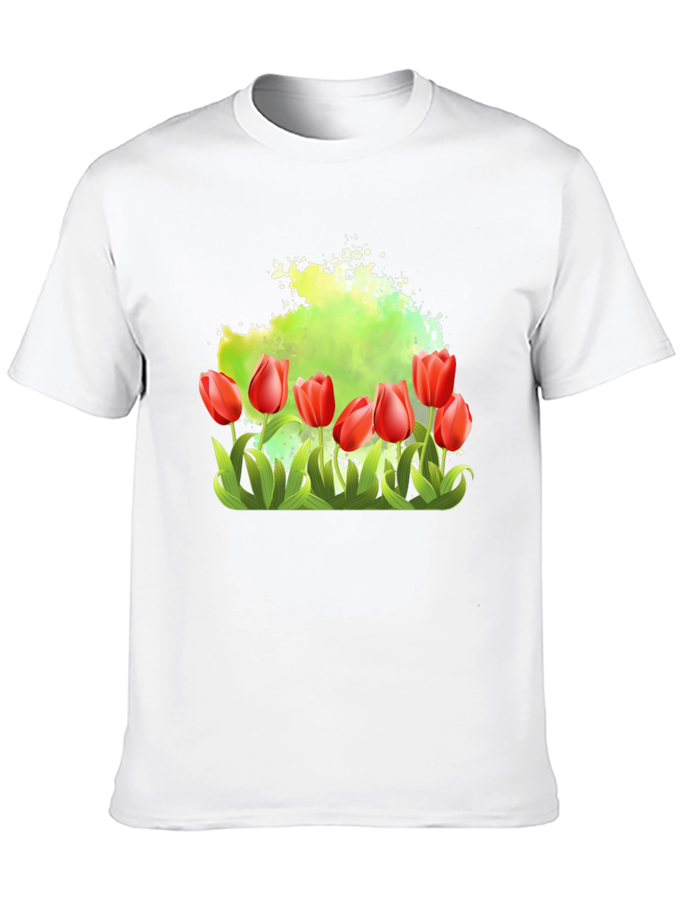 Tulip Garden Graphic Tee - Mens Black T-Shirt
