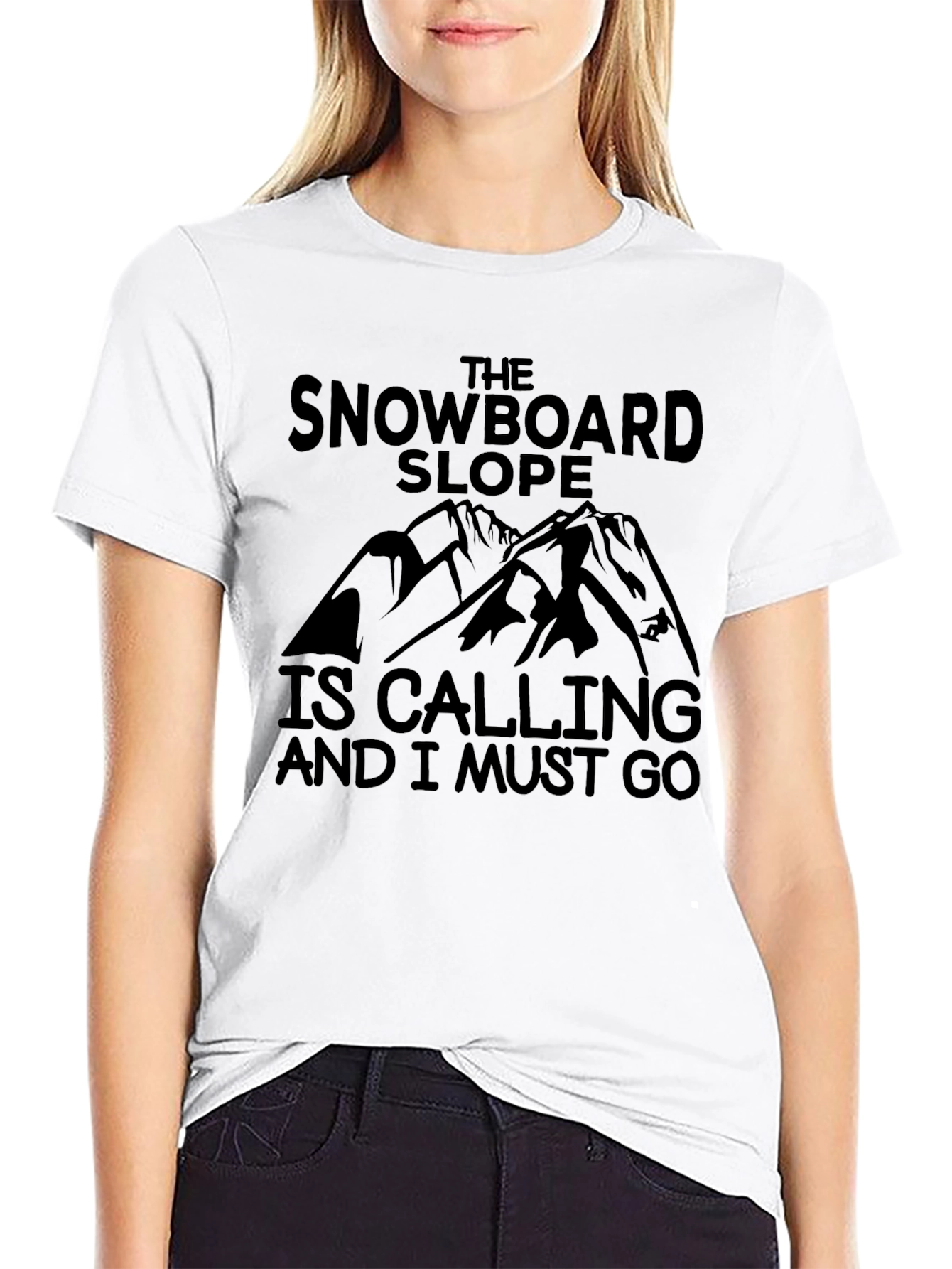 Snowboard Slope Calling Graphic T-Shirt