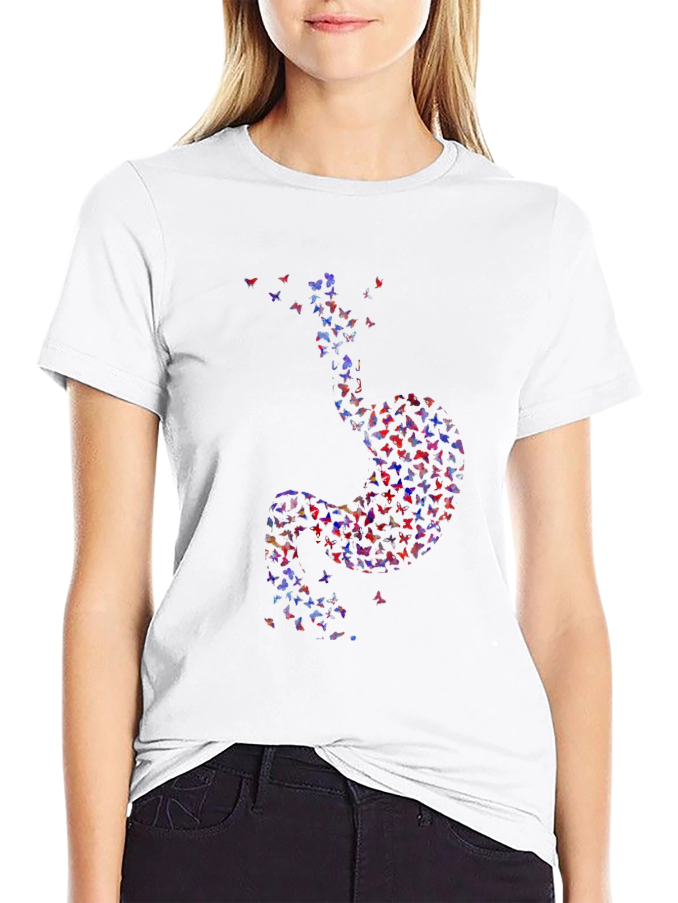 Butterfly Stomach Graphic Tee - Unique Design