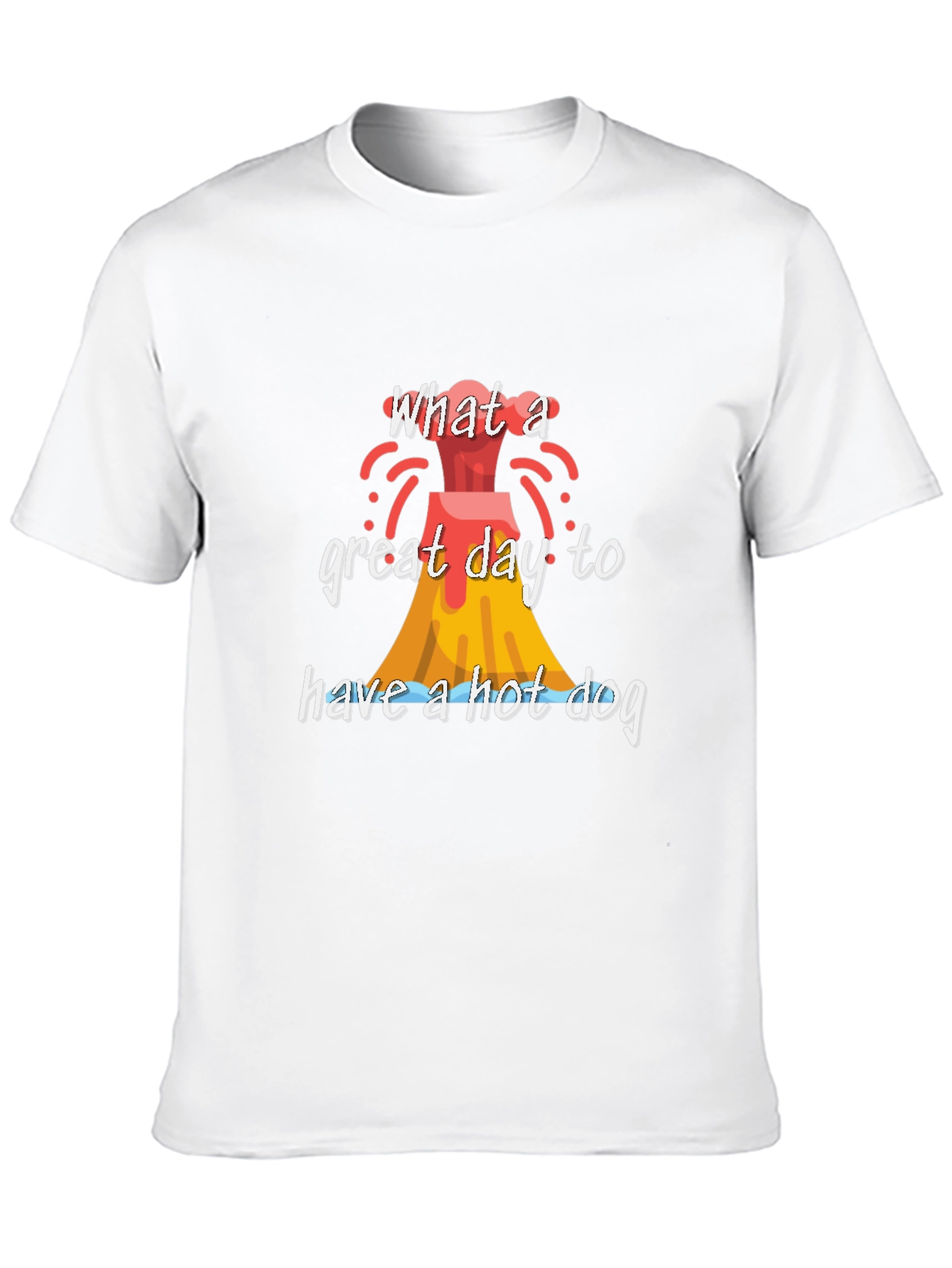 Volcano Hot Dog Graphic Tee - Funny Summer T-Shirt