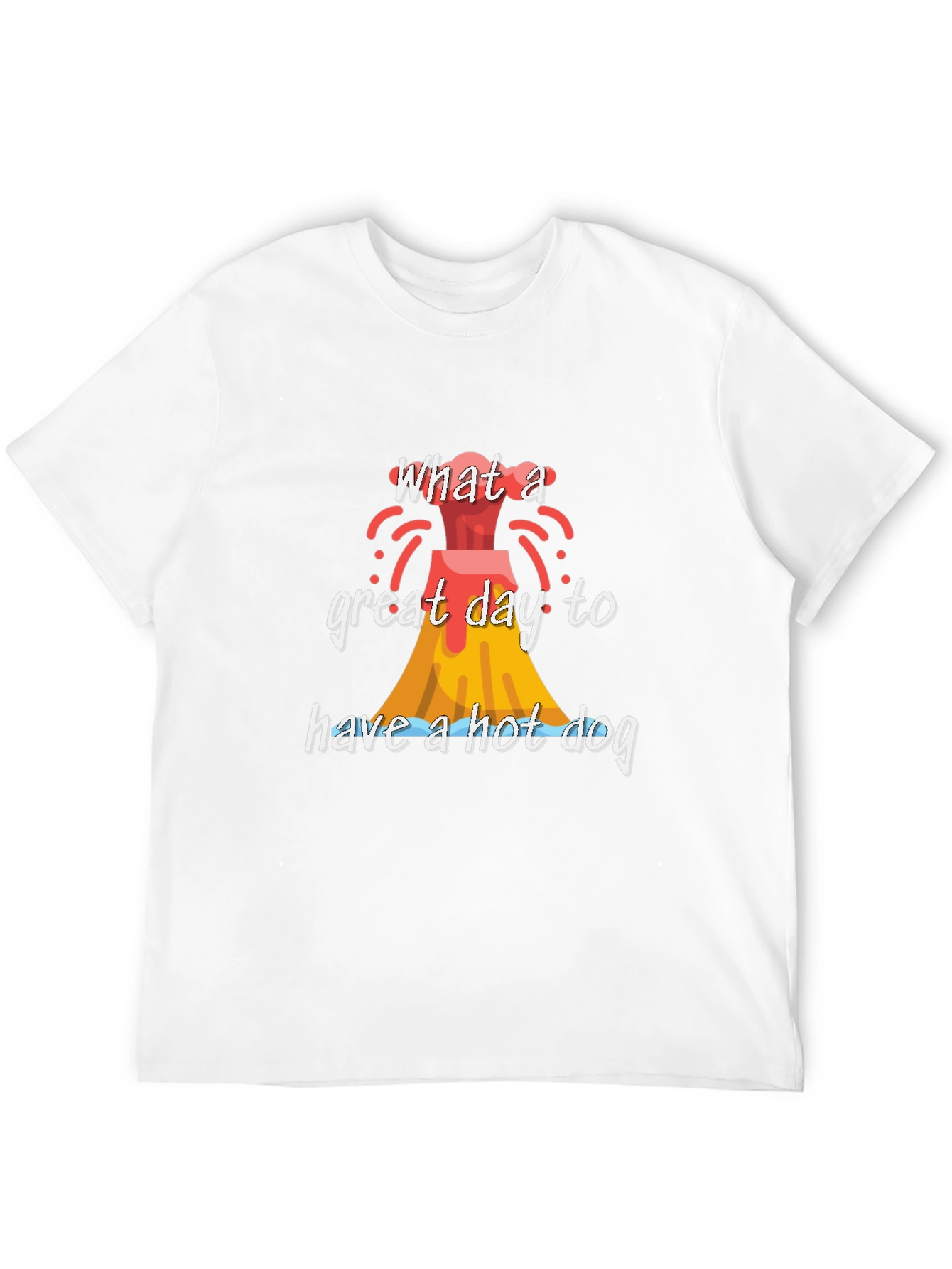 Volcano Hot Dog Graphic Tee - Funny Summer T-Shirt