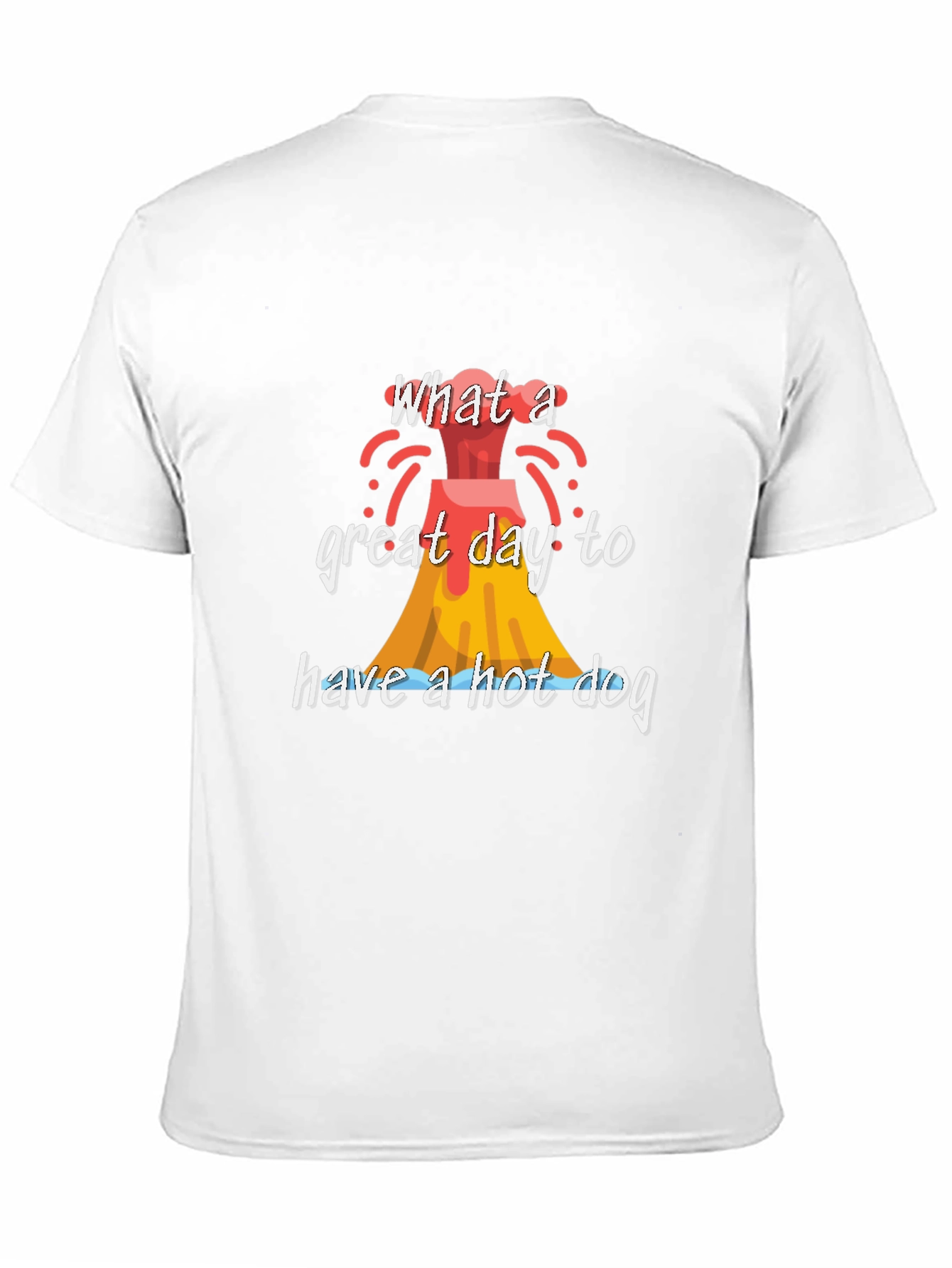 Volcano Hot Dog Graphic Tee - Funny Summer T-Shirt