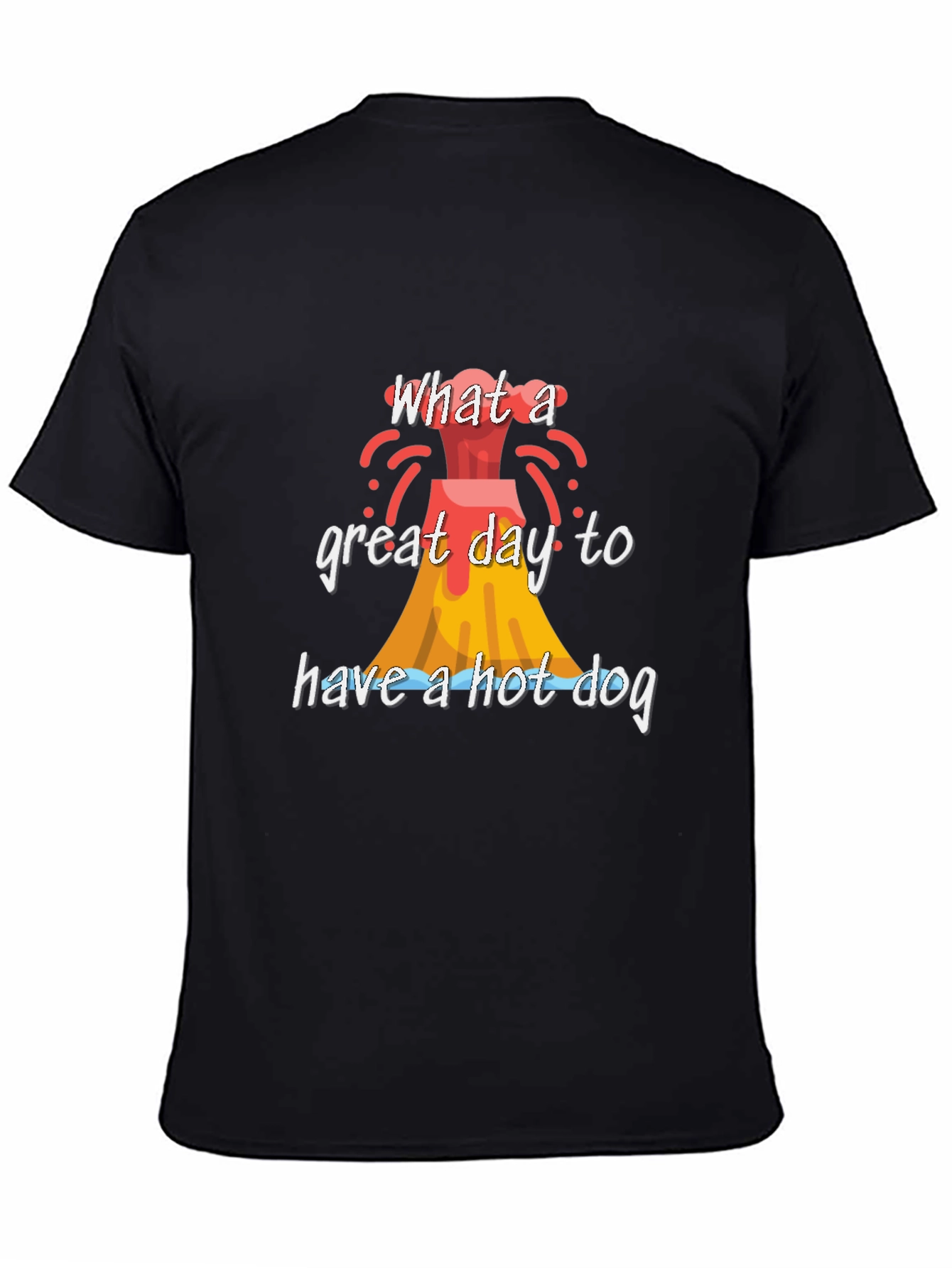 Volcano Hot Dog Graphic Tee - Funny Summer T-Shirt