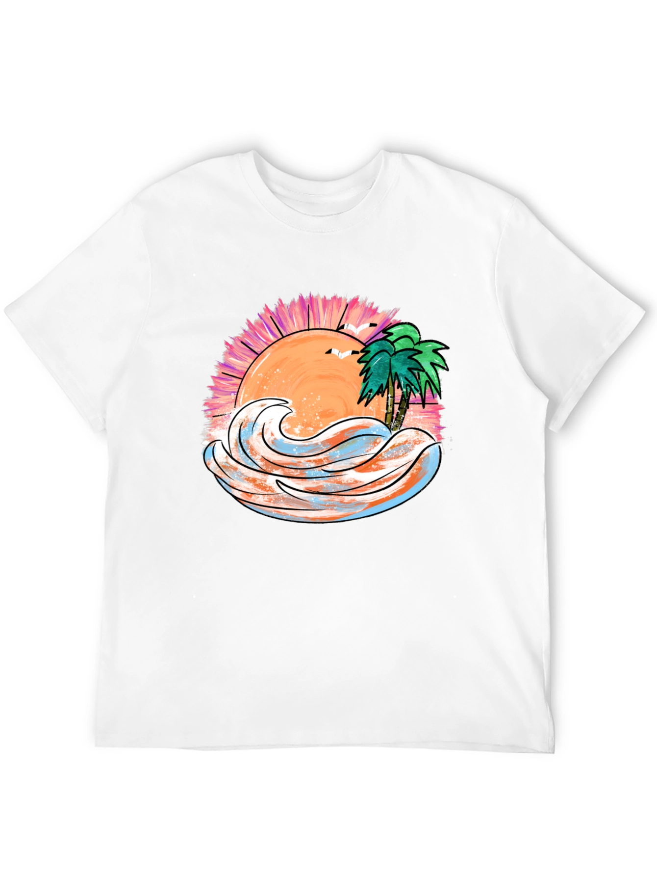 Tropical Sunset Wave Graphic Tee