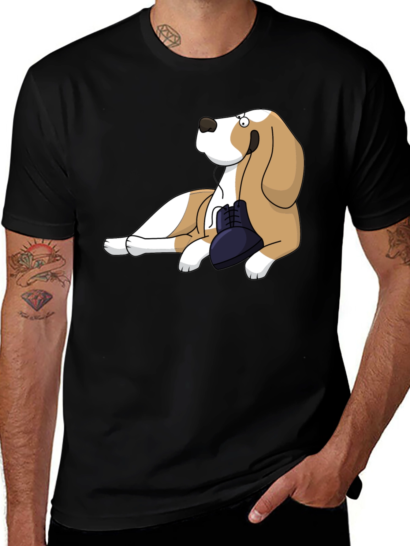 Dog with Shoe Graphic Tee