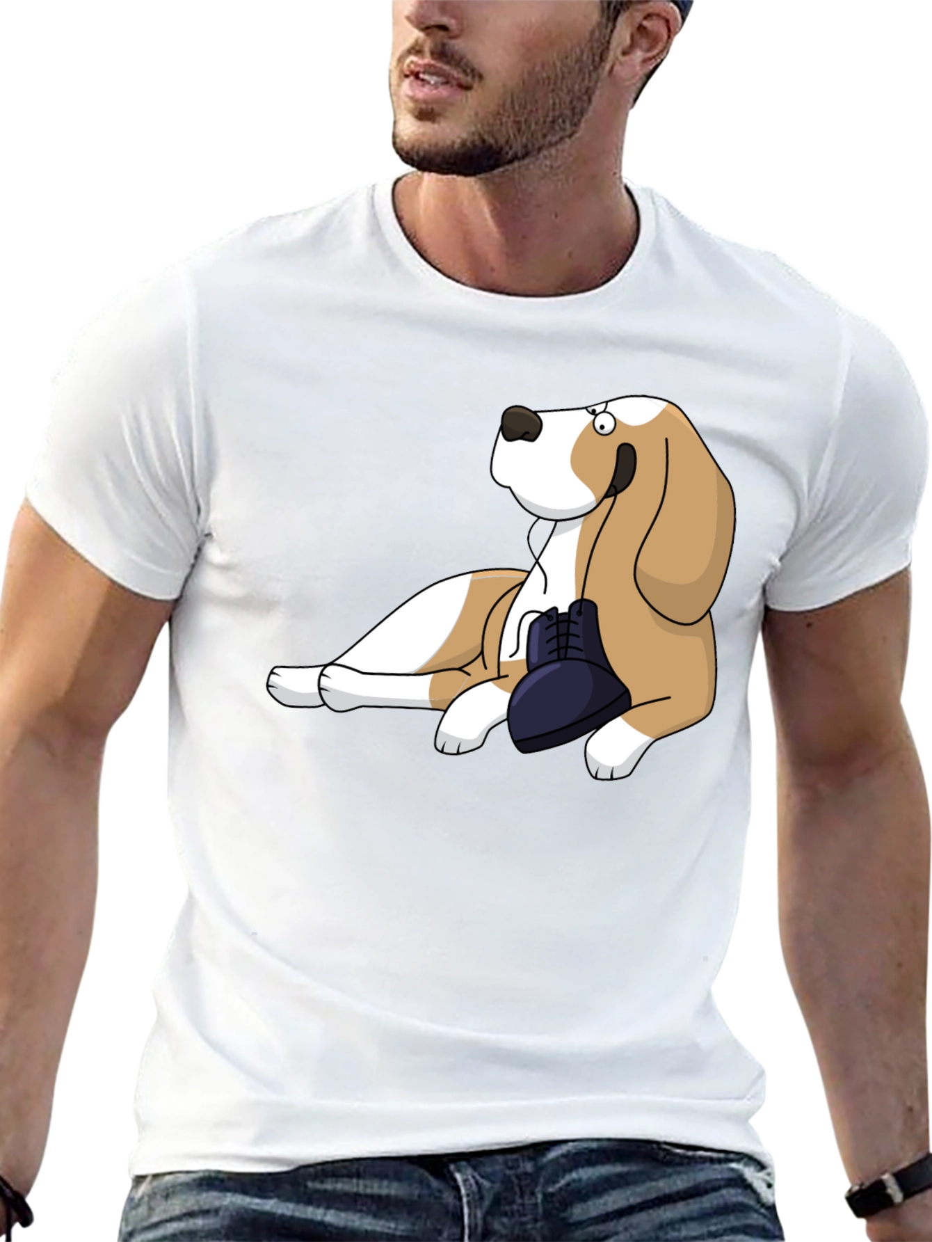 Dog with Shoe Graphic Tee