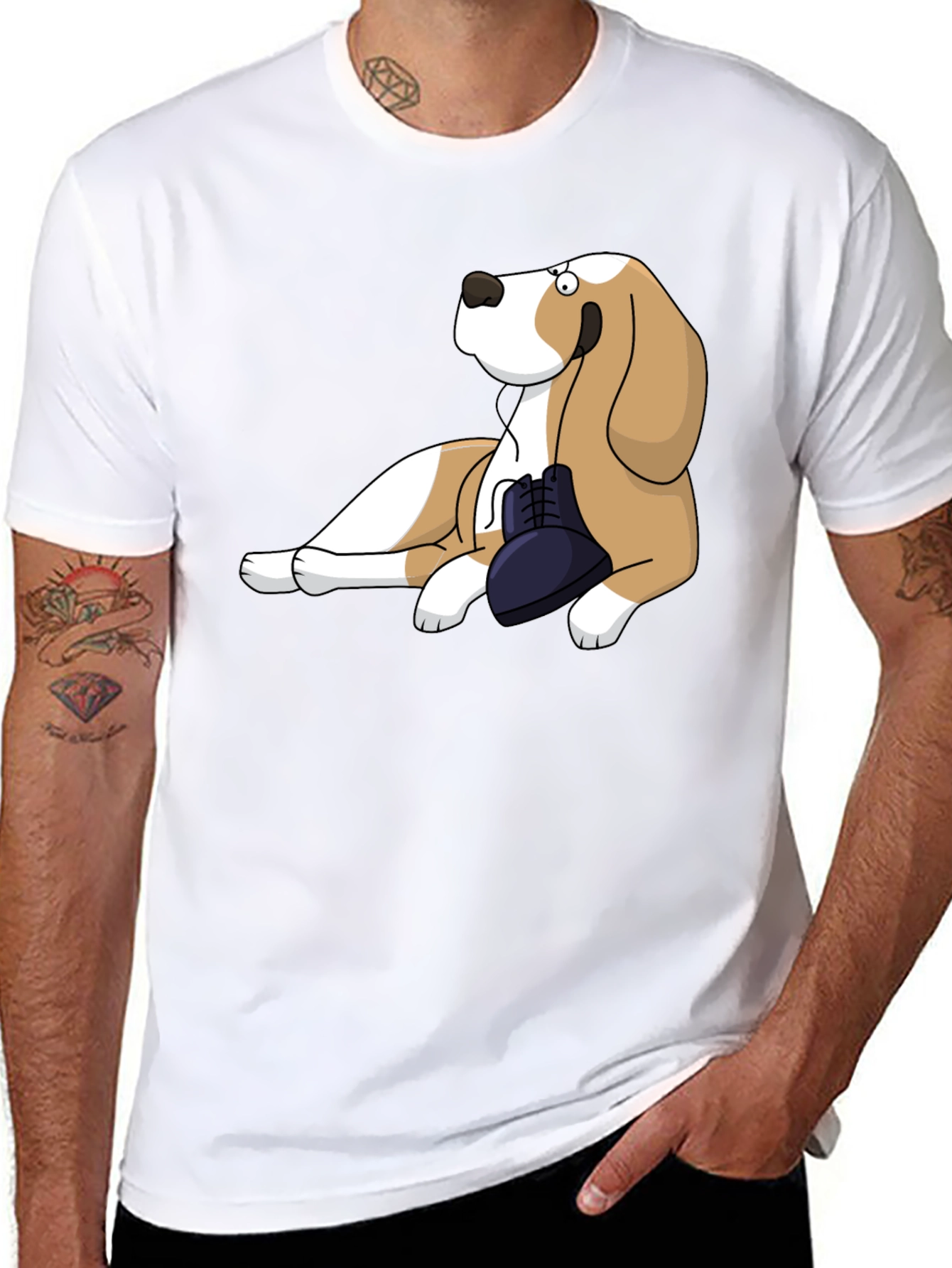 Dog with Shoe Graphic Tee