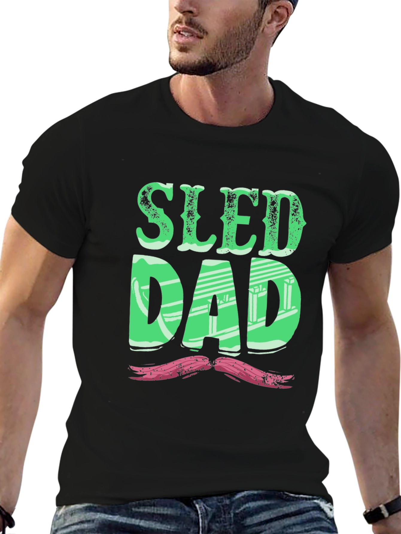 Sled Dad T-Shirt - Fun Winter Apparel