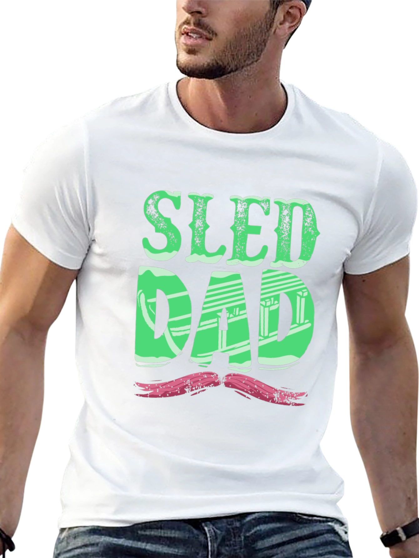 Sled Dad T-Shirt - Fun Winter Apparel