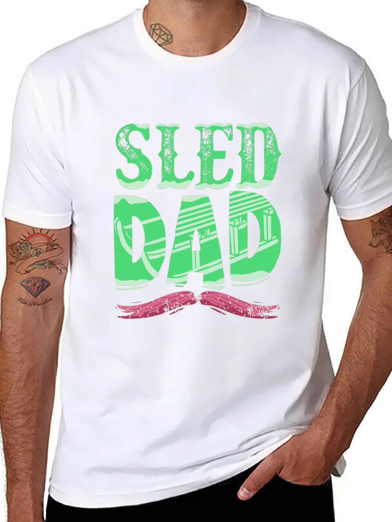 Sled Dad T-Shirt - Fun Winter Apparel