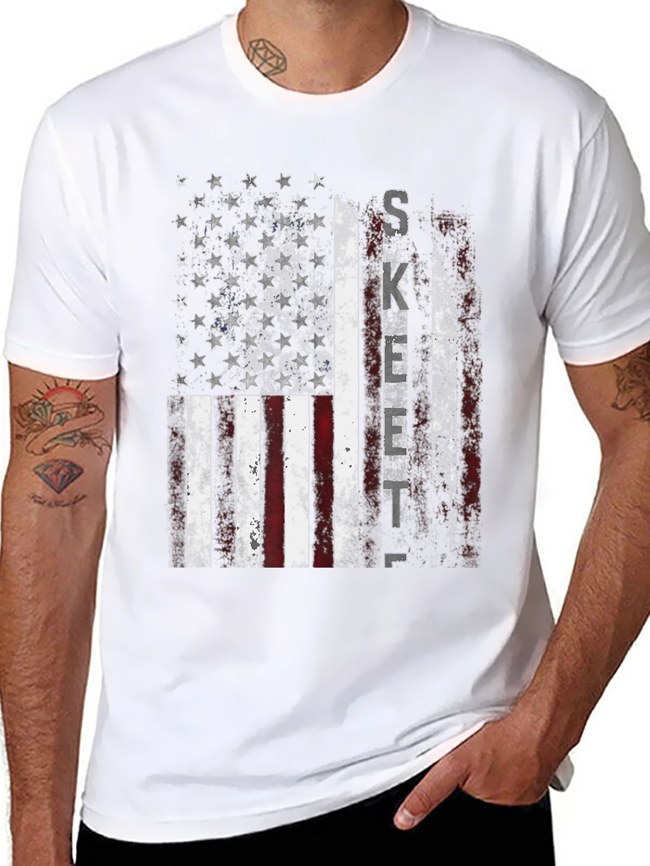 American Flag Skeet T-Shirt