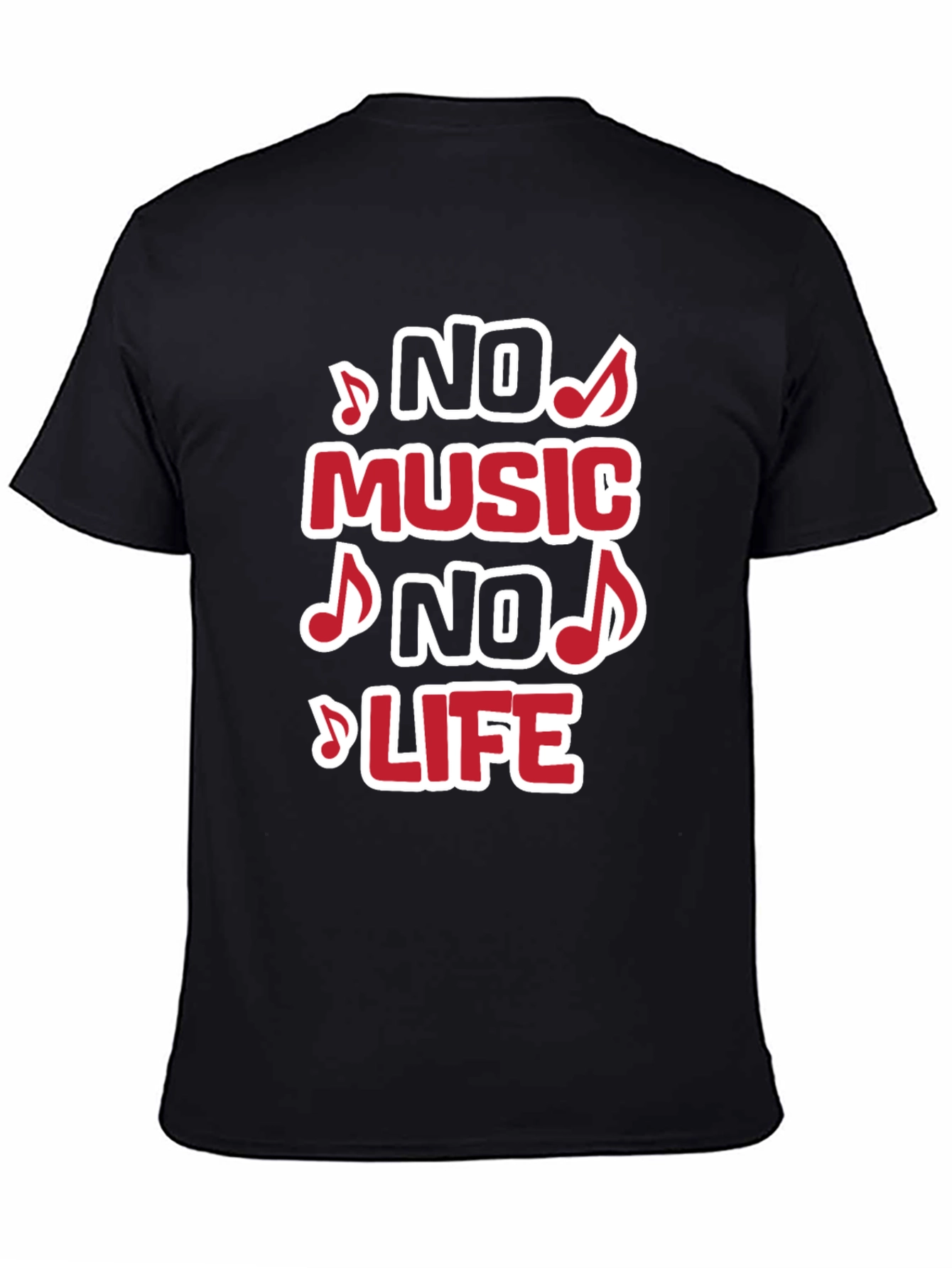 No Music No Life Graphic Tee - Black T-Shirt