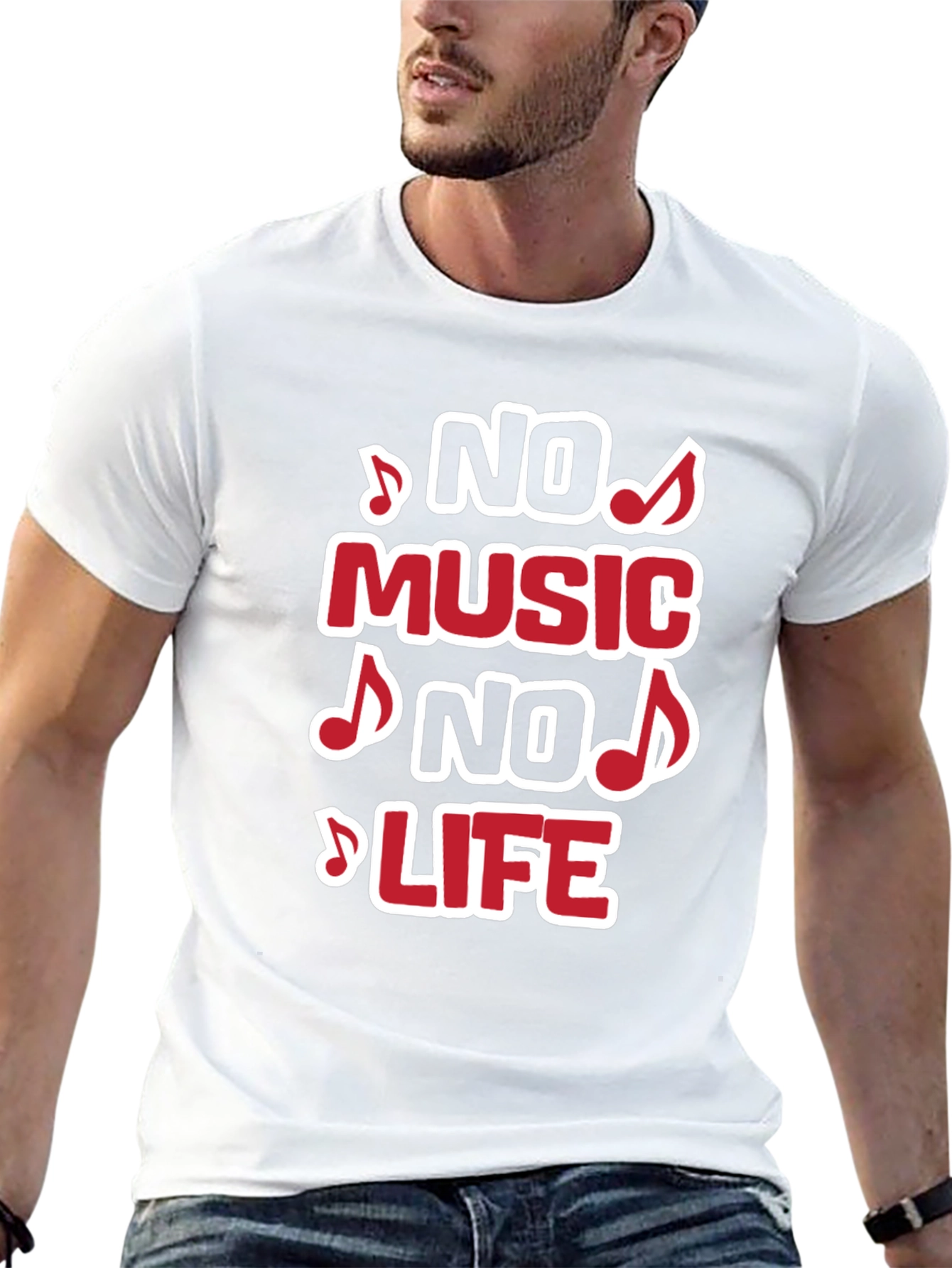 No Music No Life Graphic Tee - Black T-Shirt