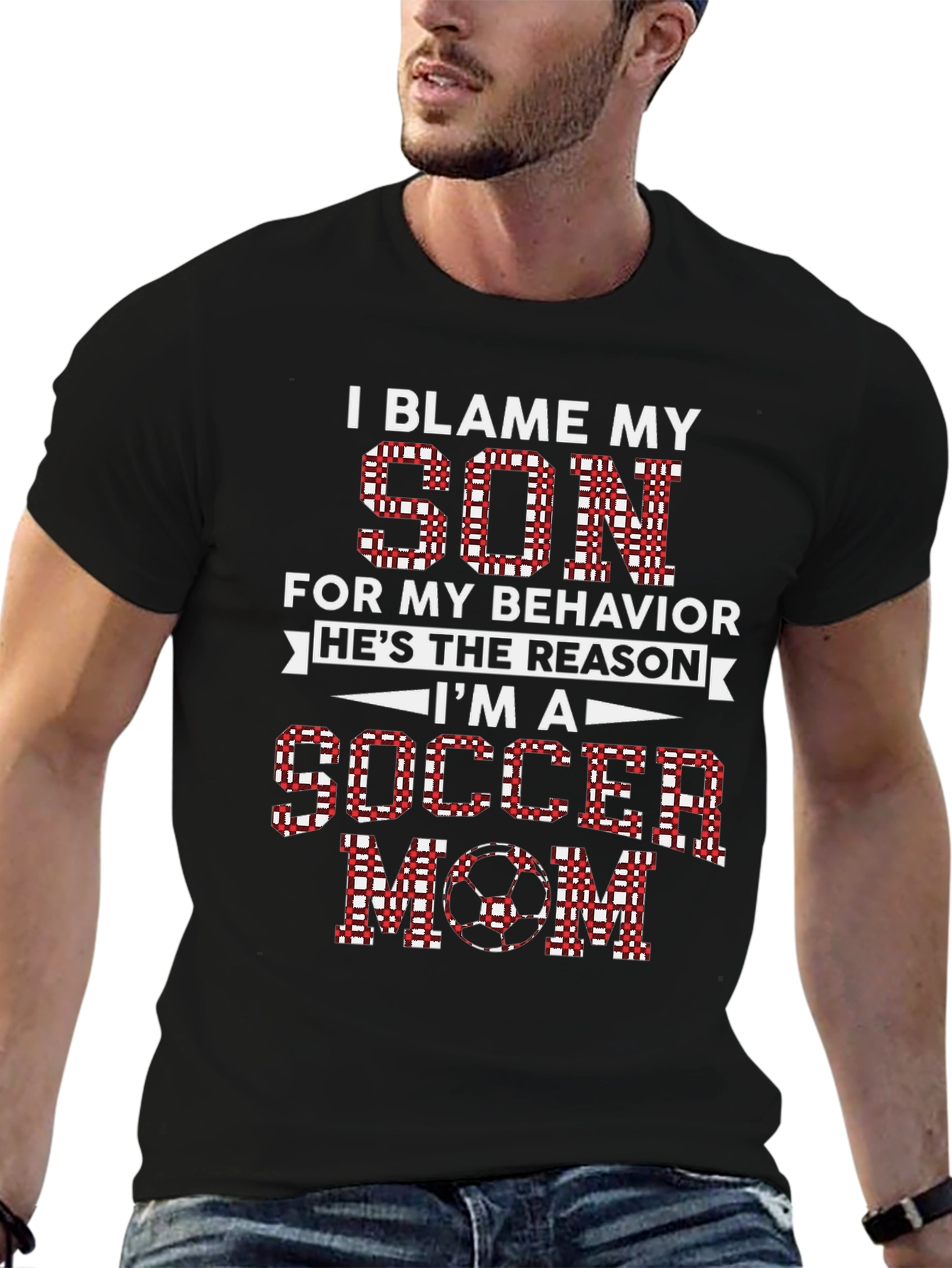 I Blame My Son Soccer Mom Graphic Tee