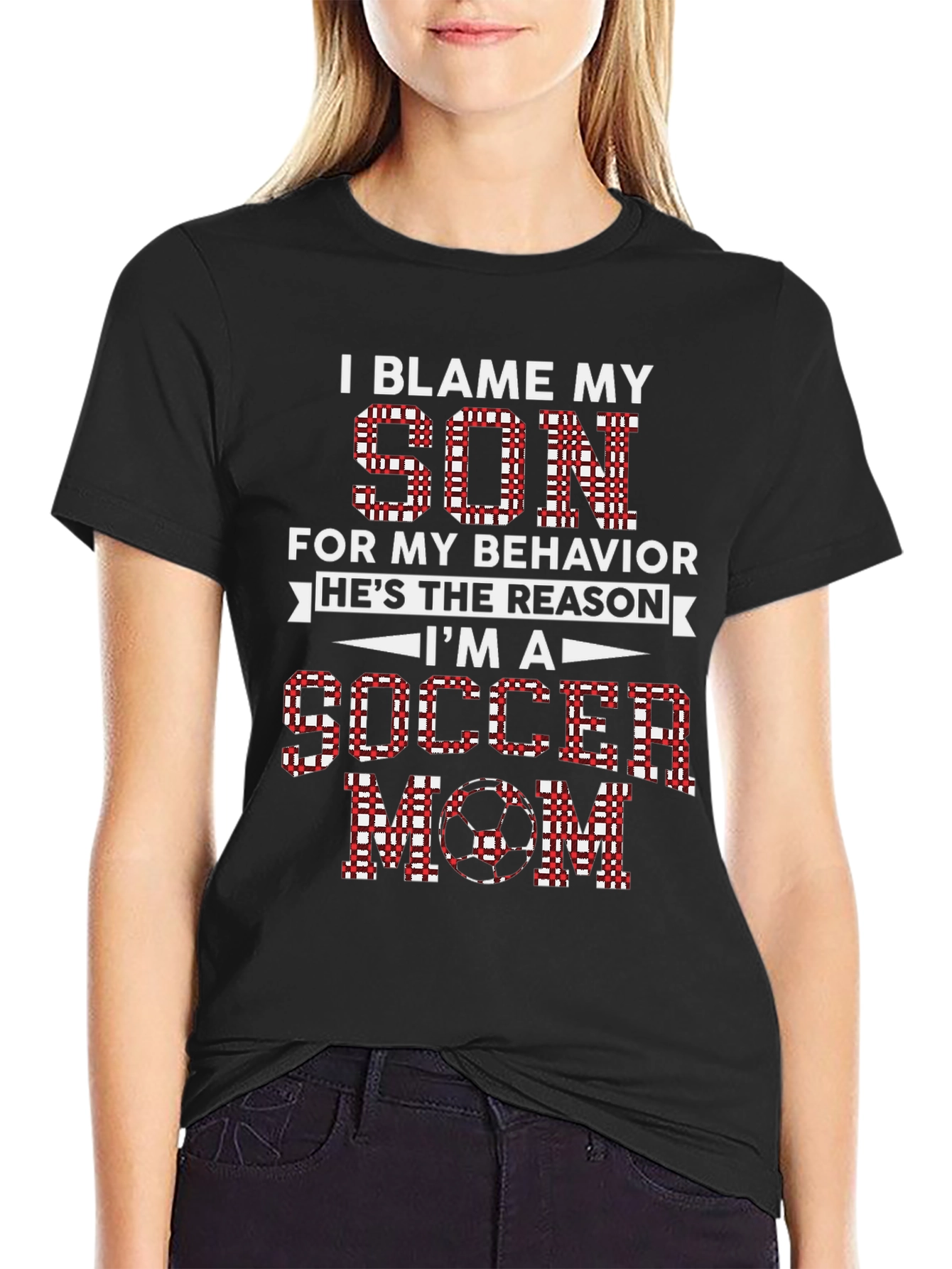 I Blame My Son Soccer Mom Graphic Tee