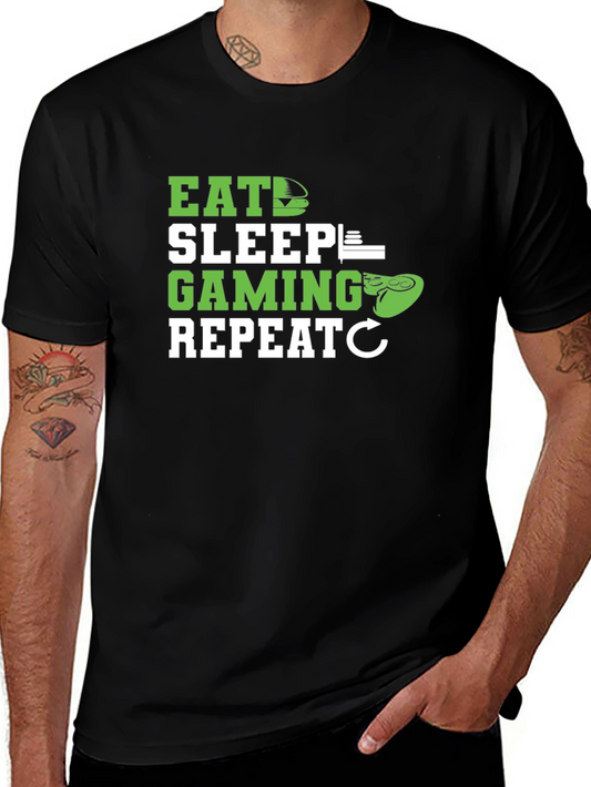 Eat Sleep Gaming Repeat T-Shirt - Gamer Lifestyle