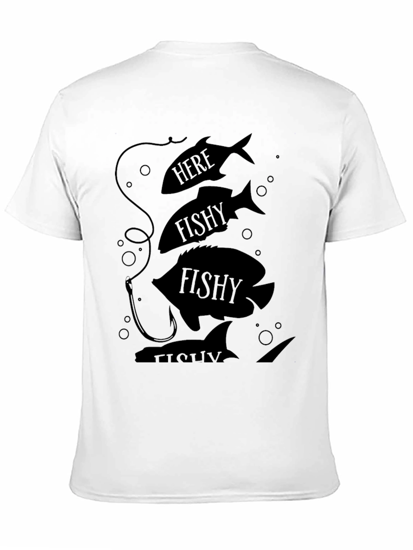 Here Fishy Fishy Black Graphic Tee