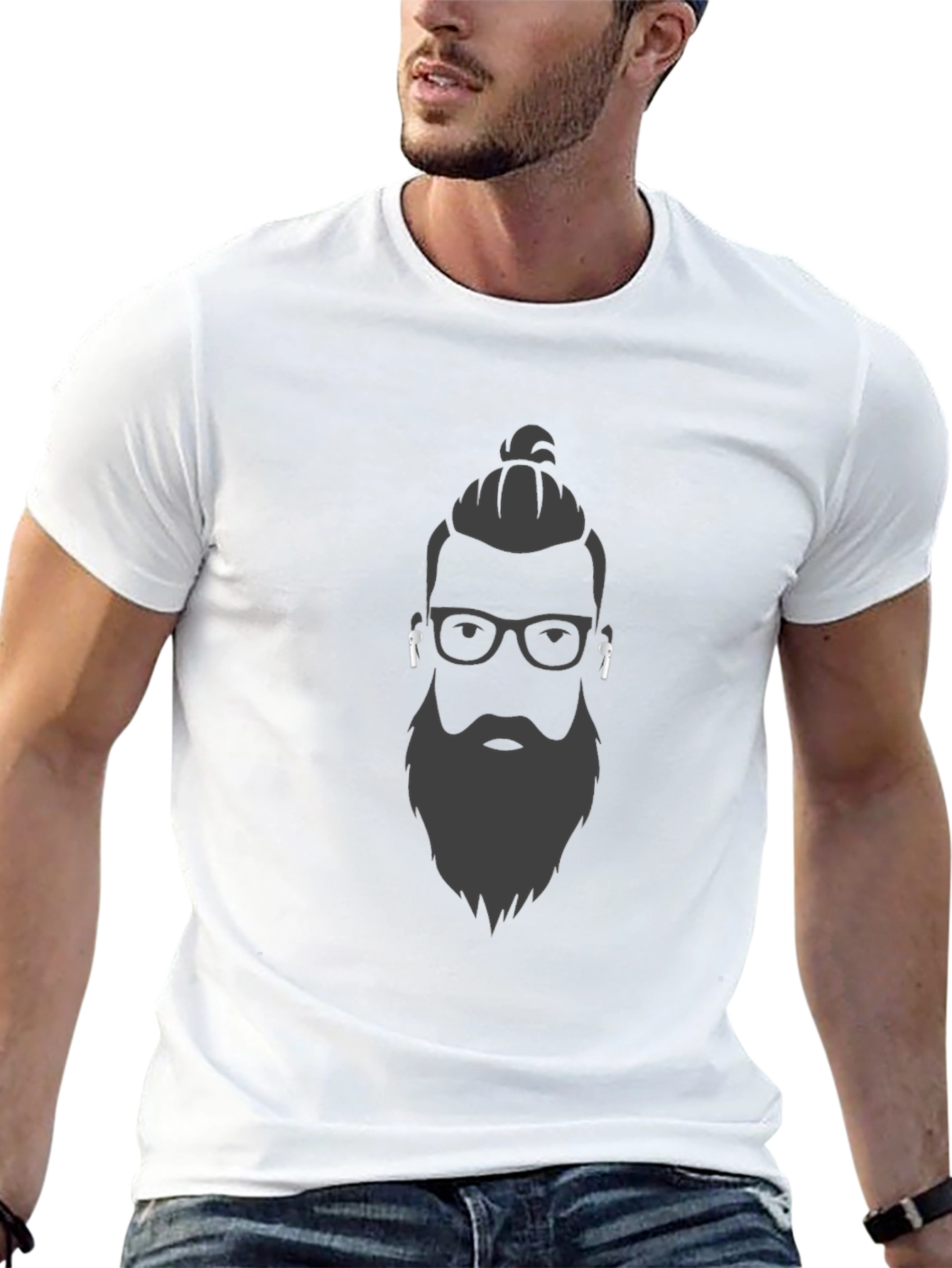 Bearded Man Graphic T-Shirt - Stylish Unisex Tee