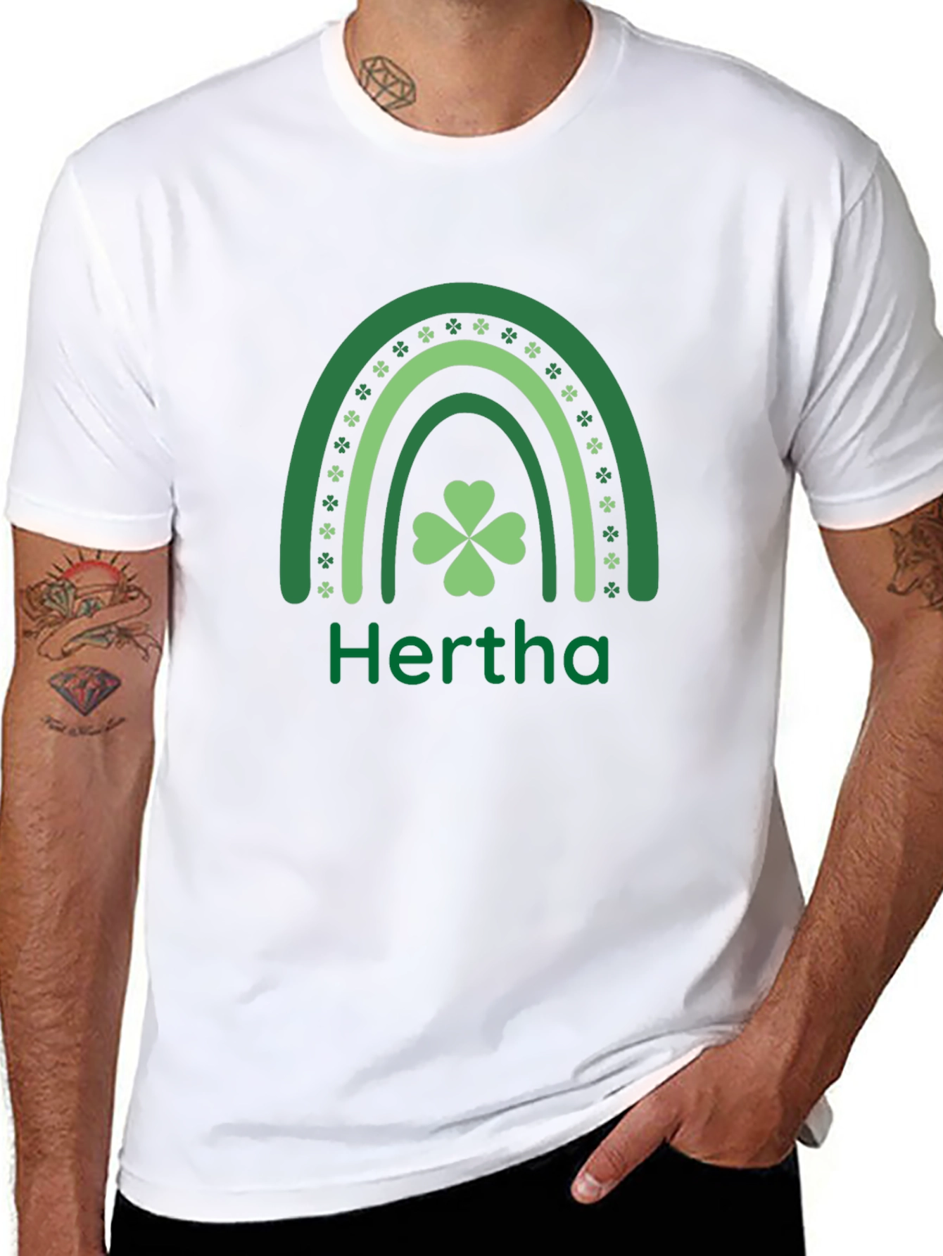 Hertha St. Patricks Day Shamrock Rainbow T-Shirt
