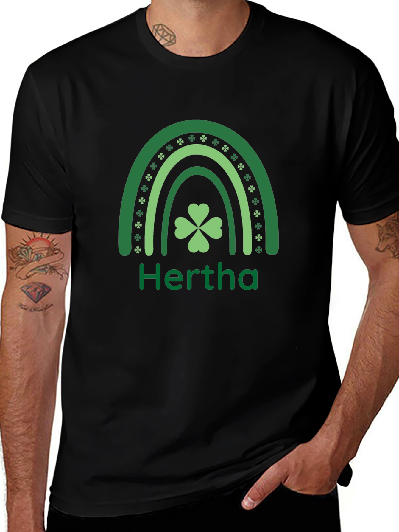 Hertha St. Patricks Day Shamrock Rainbow T-Shirt