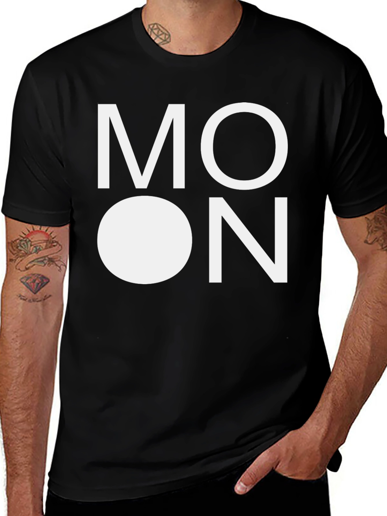 Moon Graphic Black T-Shirt