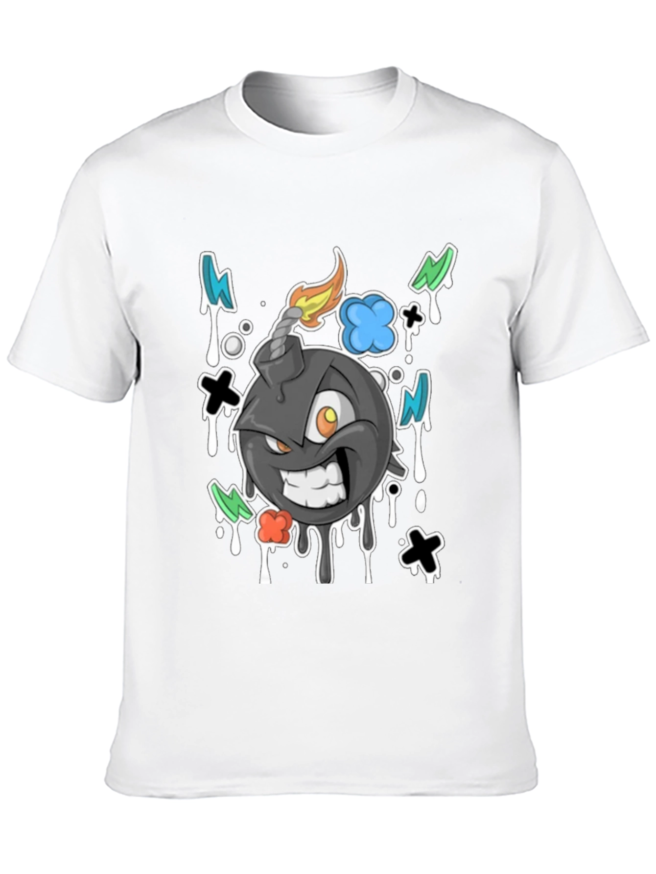 Cartoon Bomb Graphic Tee - Black