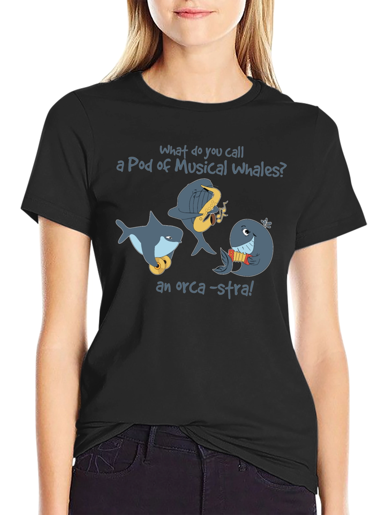 Musical Whale Pun T-Shirt - Orca-stra