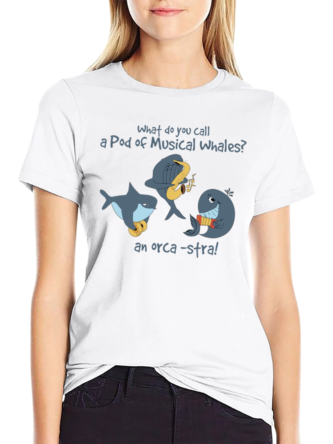 Musical Whale Pun T-Shirt - Orca-stra