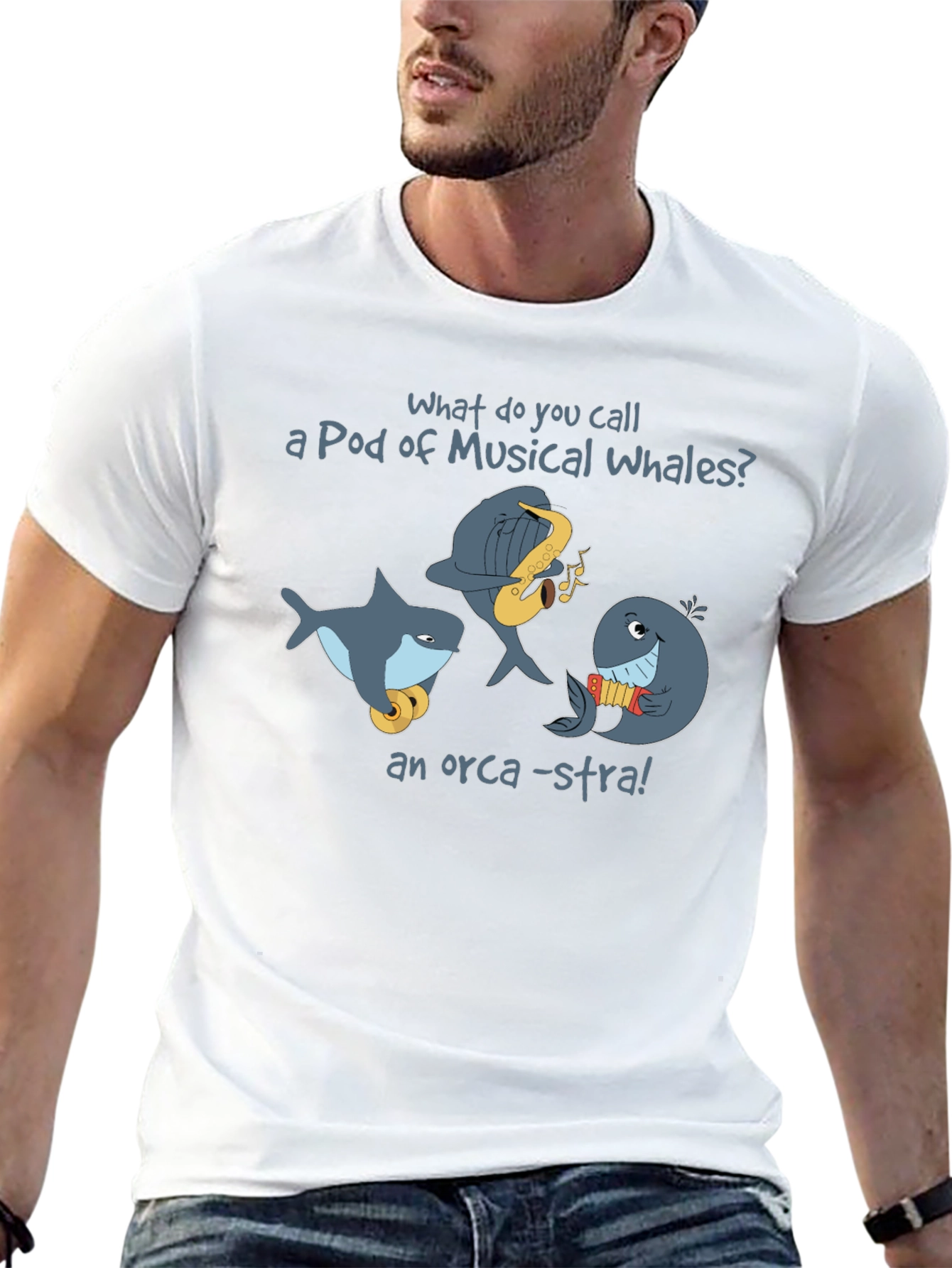 Musical Whale Pun T-Shirt - Orca-stra