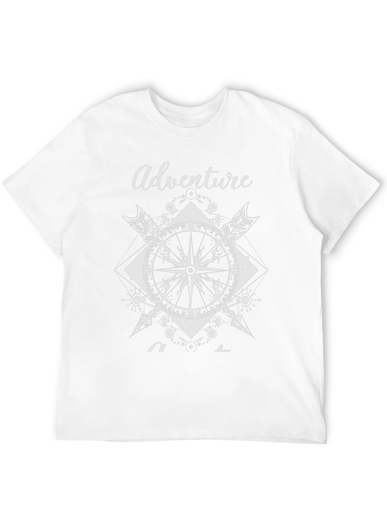 Adventure Compass Graphic Print Mens Black T-Shirt