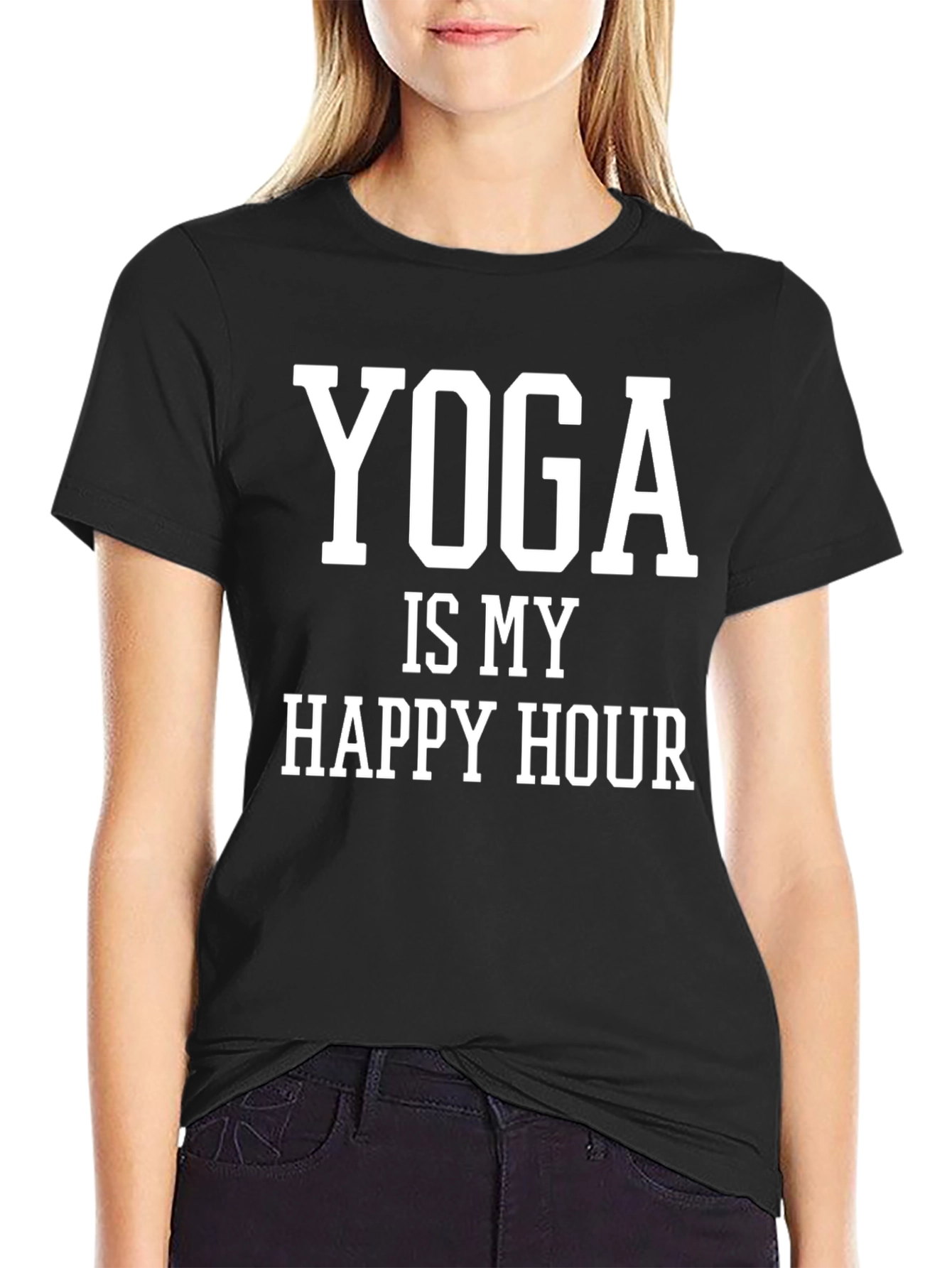 Yoga is My Happy Hour T-Shirt - Casual Wear