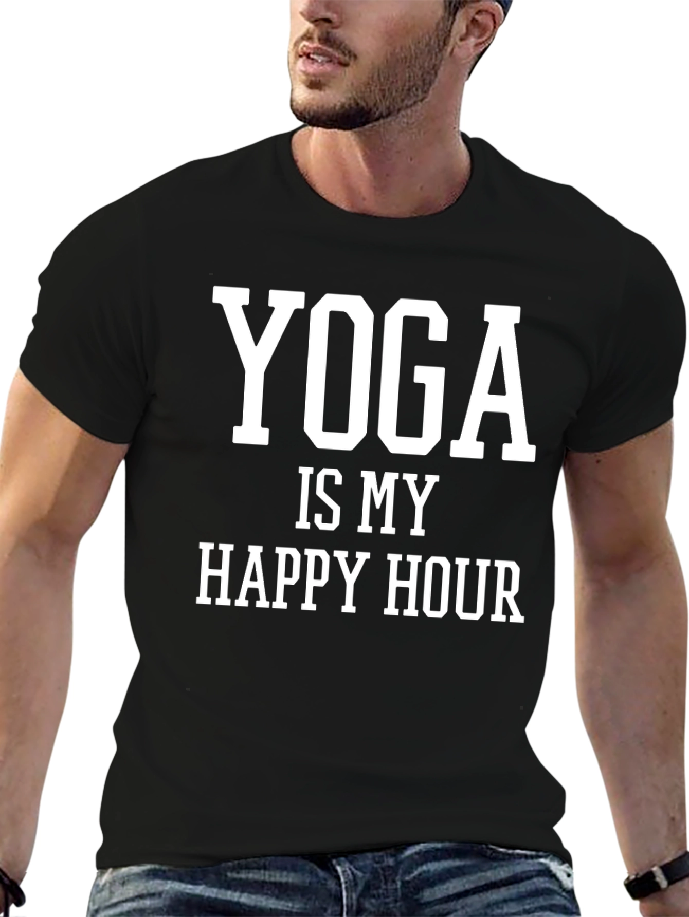 Yoga is My Happy Hour T-Shirt - Casual Wear