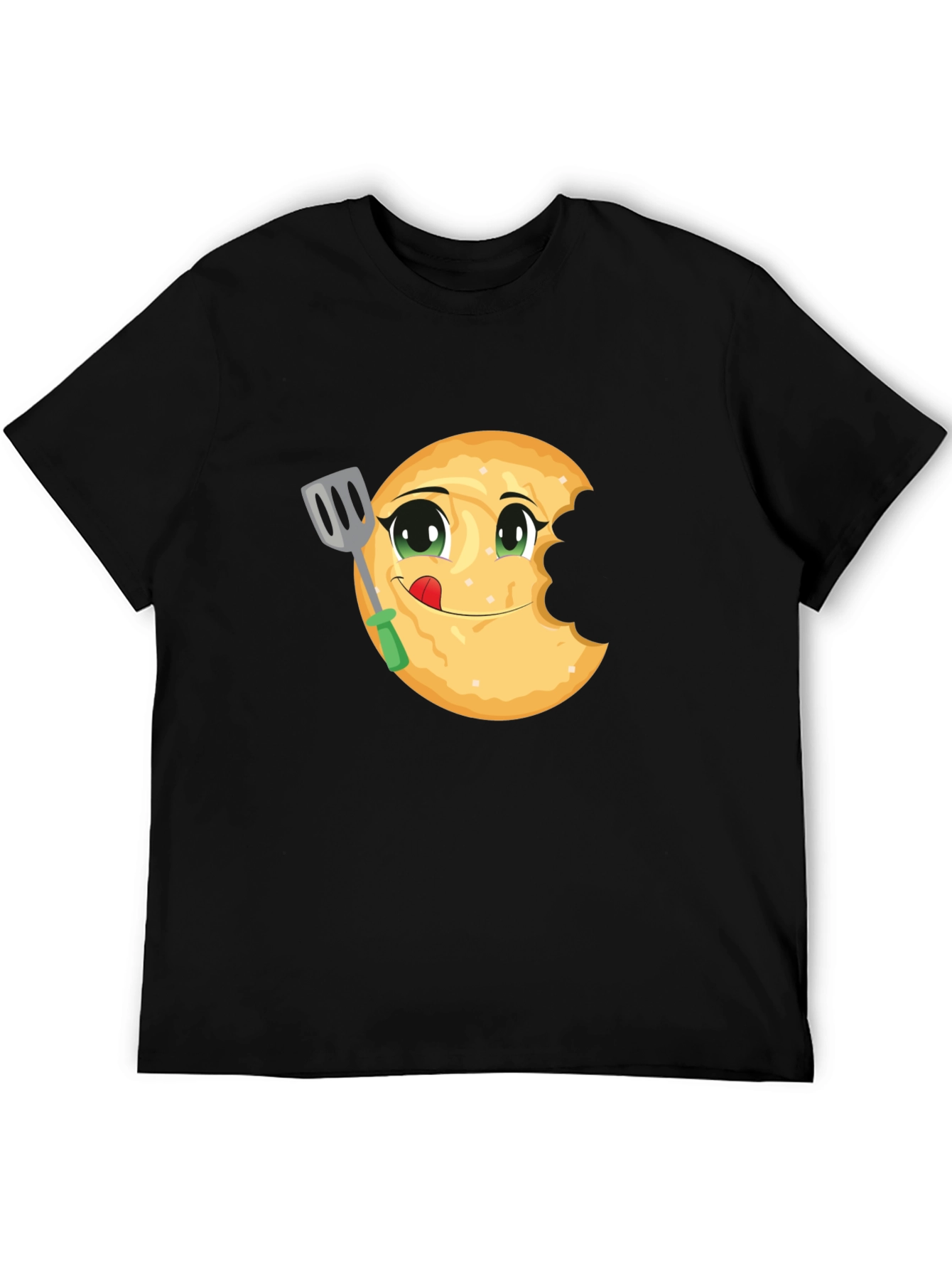 Funny Pancake Eater Black T-Shirt