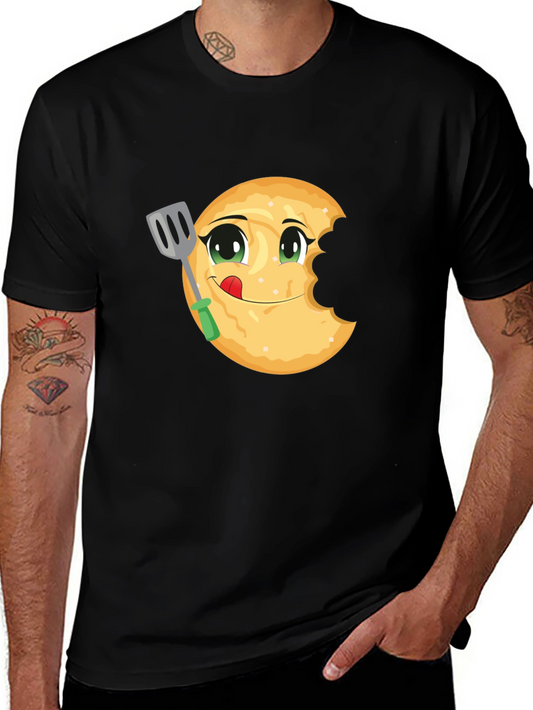 Funny Pancake Eater Black T-Shirt