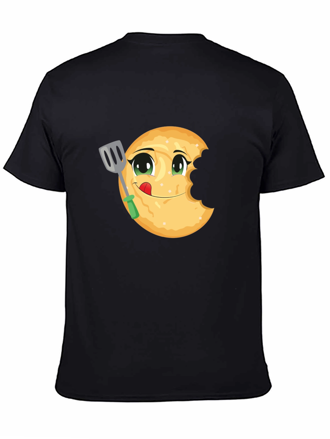 Funny Pancake Eater Black T-Shirt