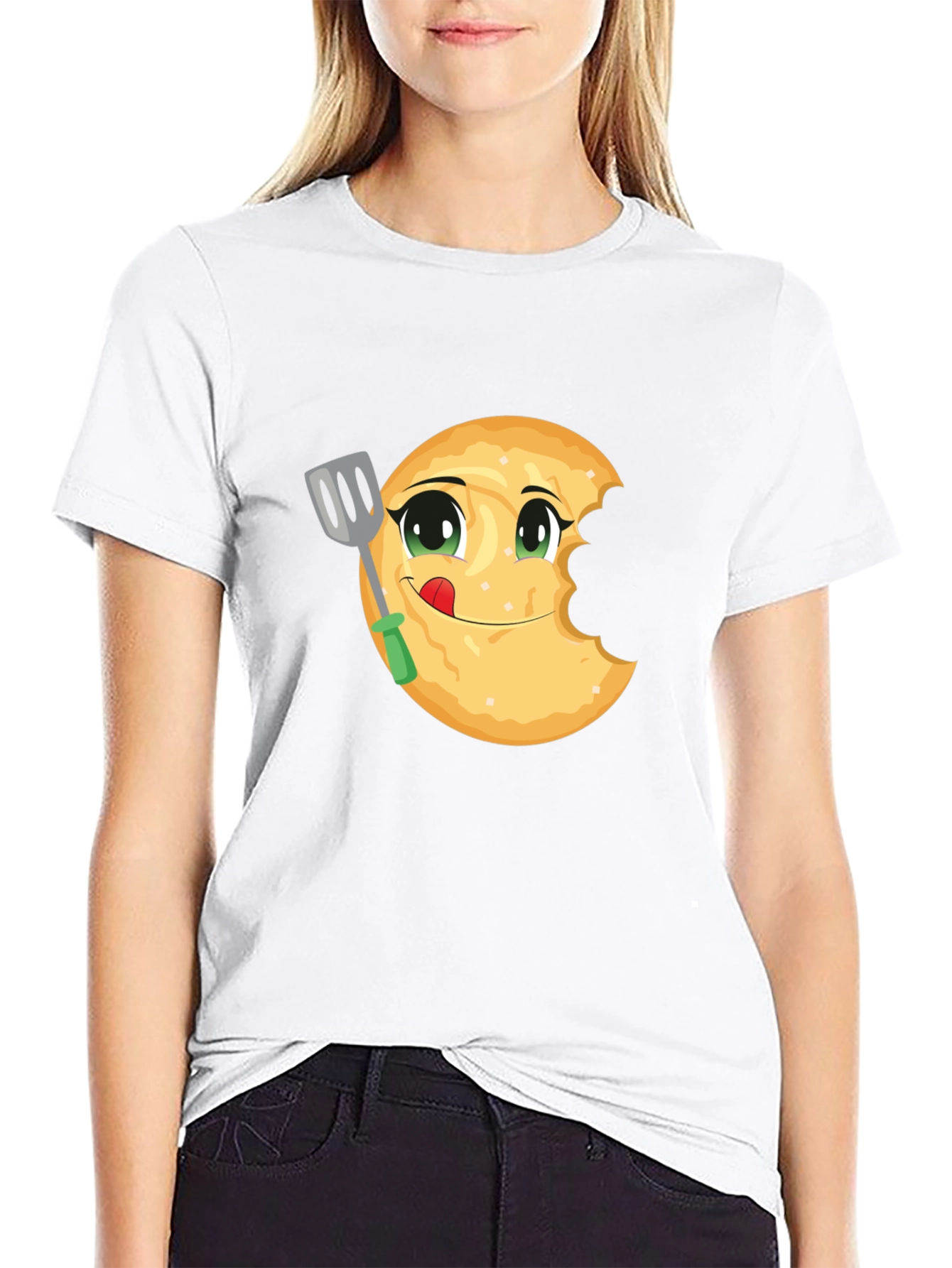Funny Pancake Eater Black T-Shirt