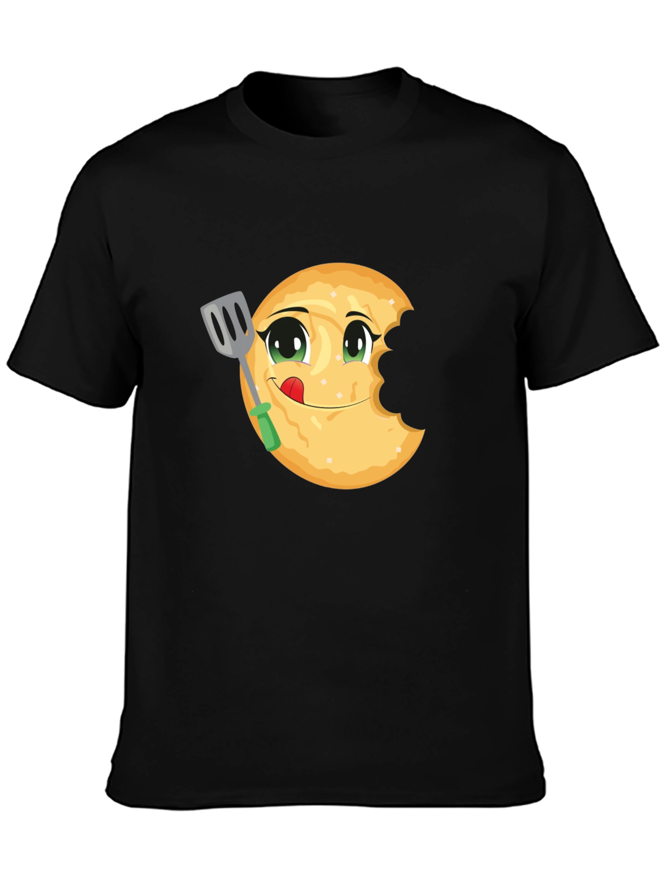 Funny Pancake Eater Black T-Shirt