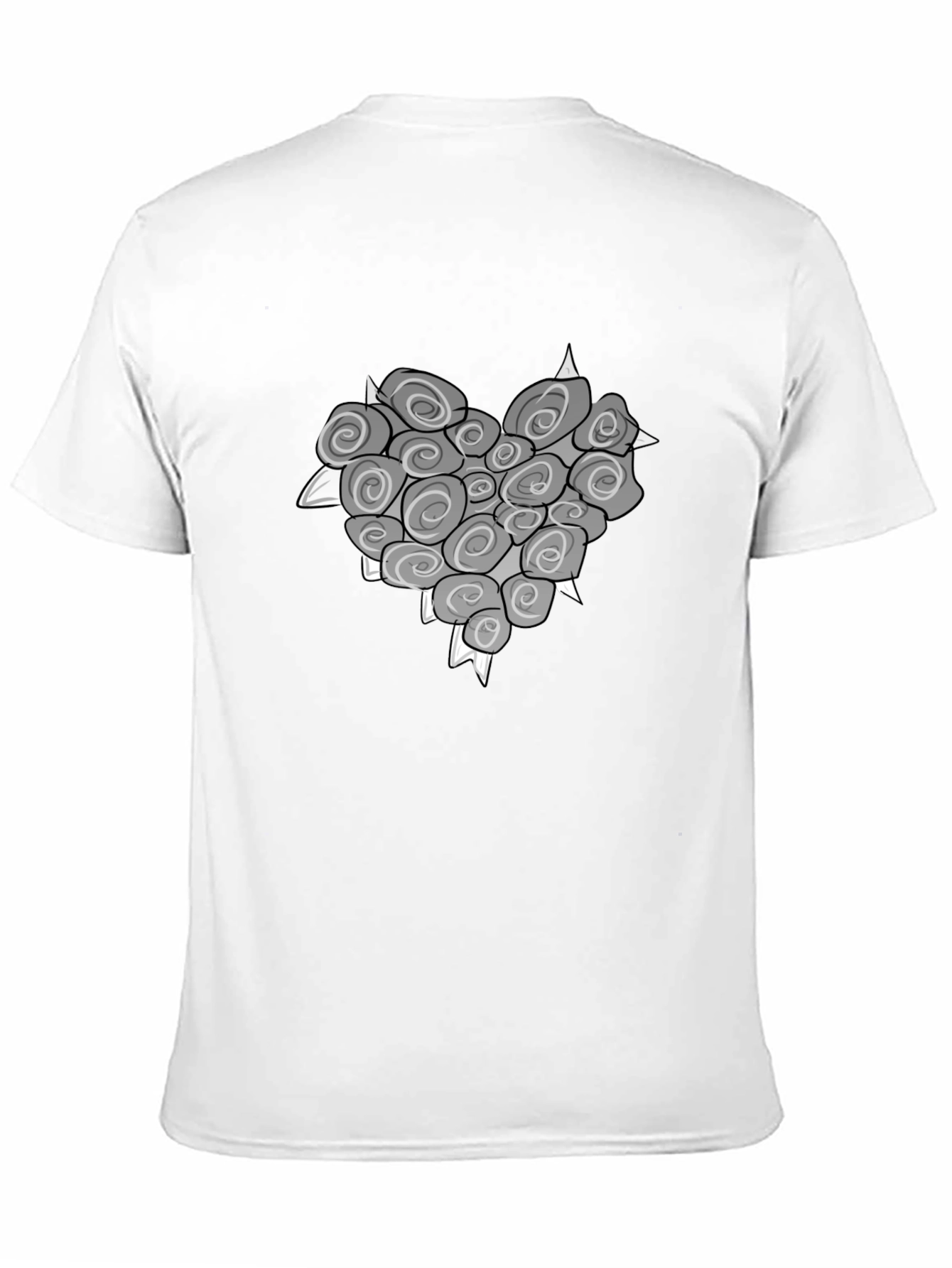 Heart of Roses Graphic T-Shirt - Stylish Black Tee