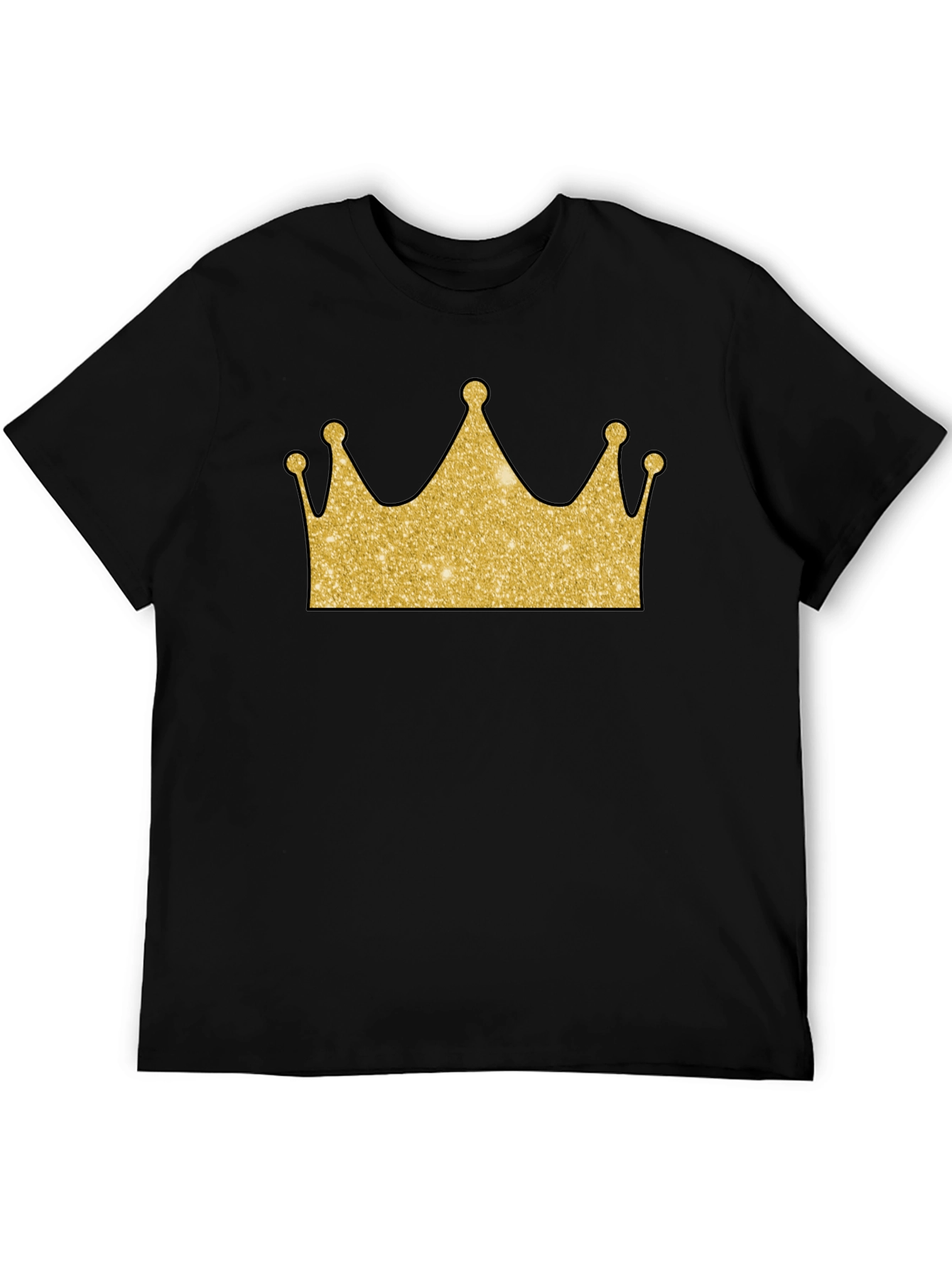 Golden Crown Graphic Tee - Stylish Mens Black T-Shirt