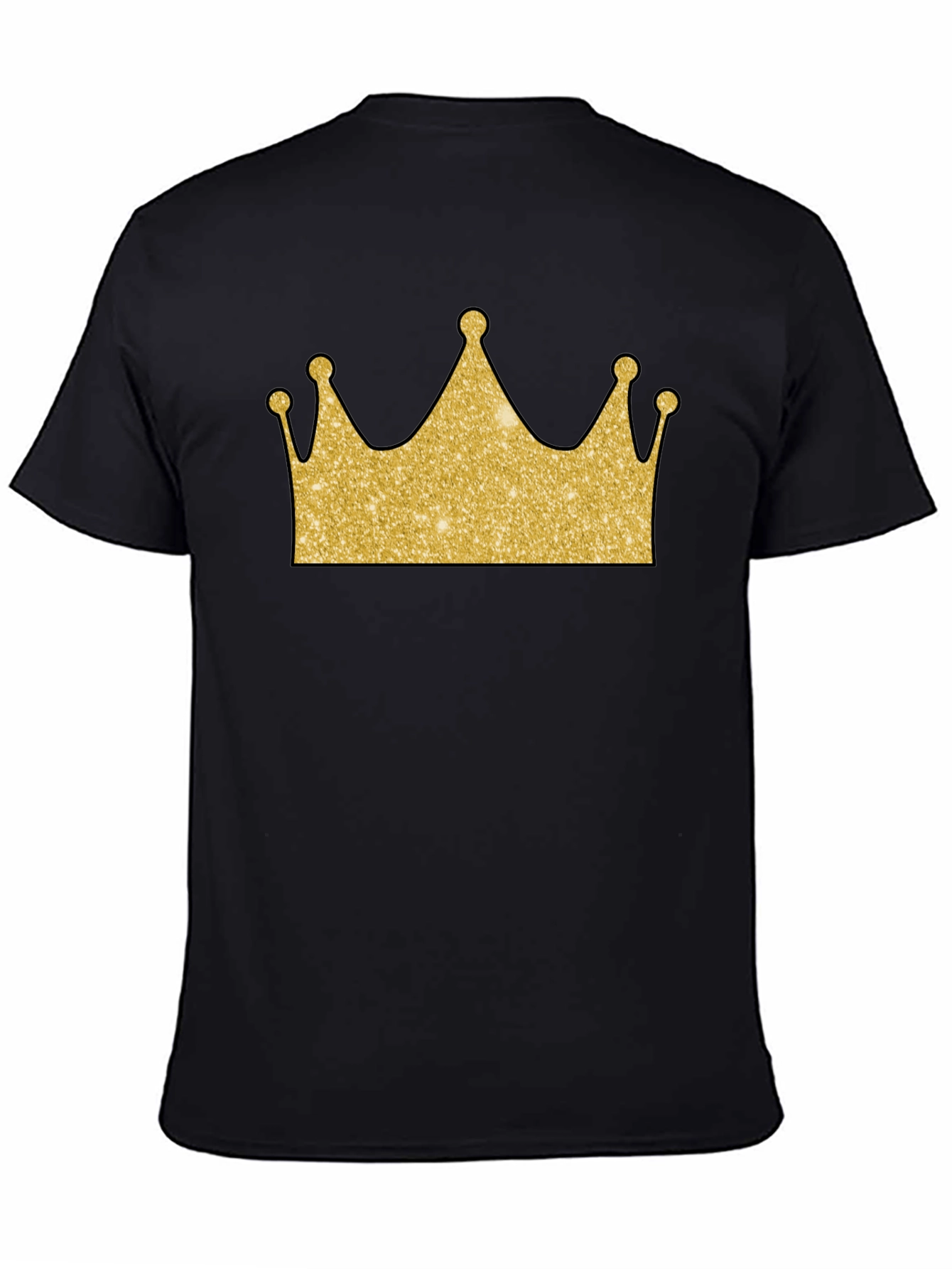 Golden Crown Graphic Tee - Stylish Mens Black T-Shirt