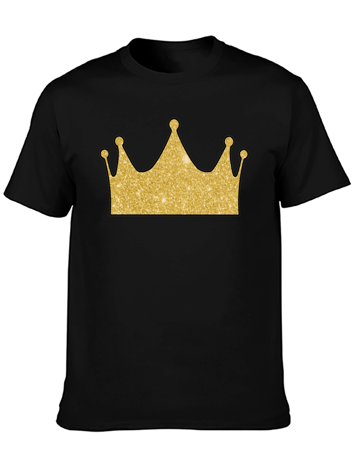 Golden Crown Graphic Tee - Stylish Mens Black T-Shirt