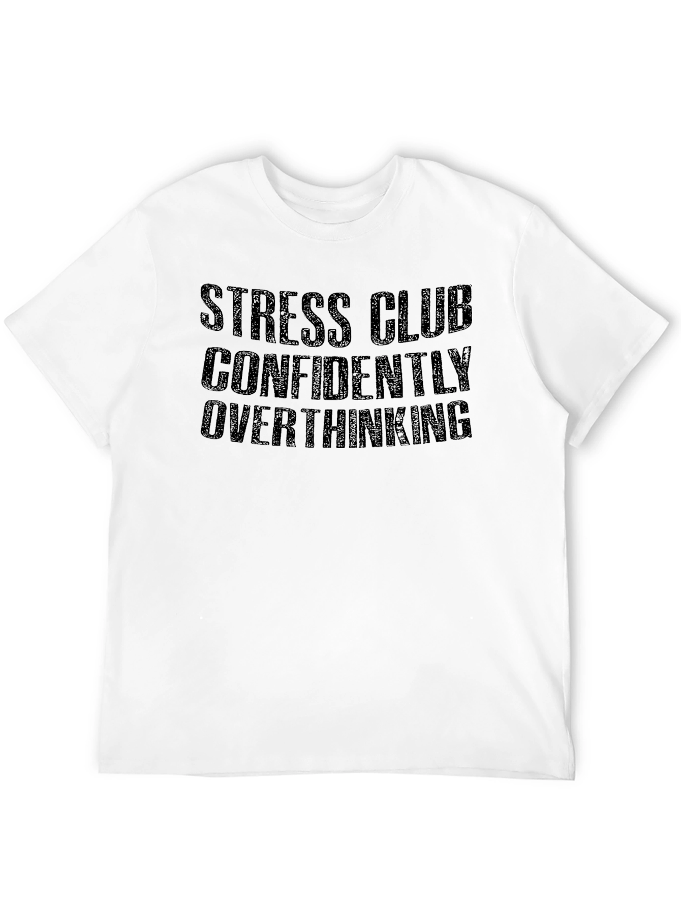 Stress Club Confidently Overthinking Black Tee