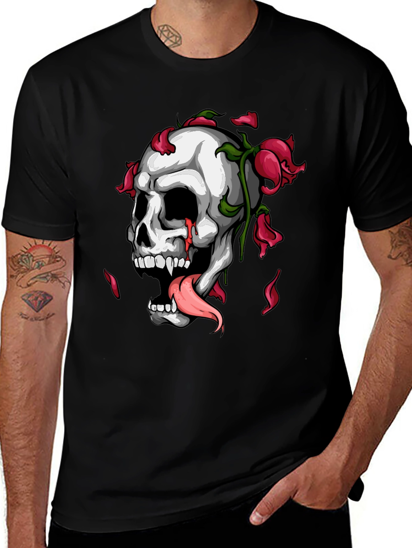 Skull & Roses Graphic T-Shirt