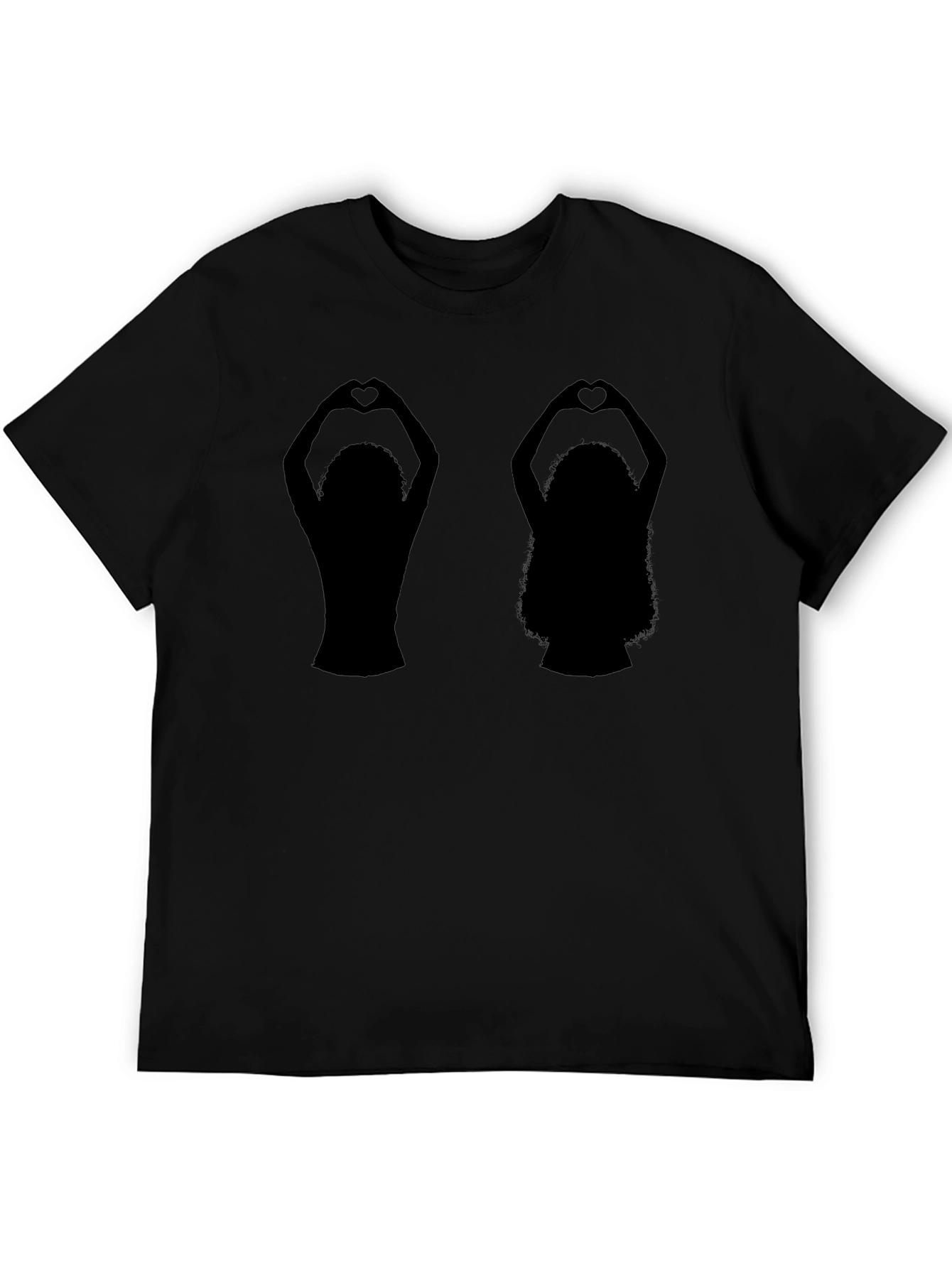 Silhouette Heart Hands Graphic T-Shirt